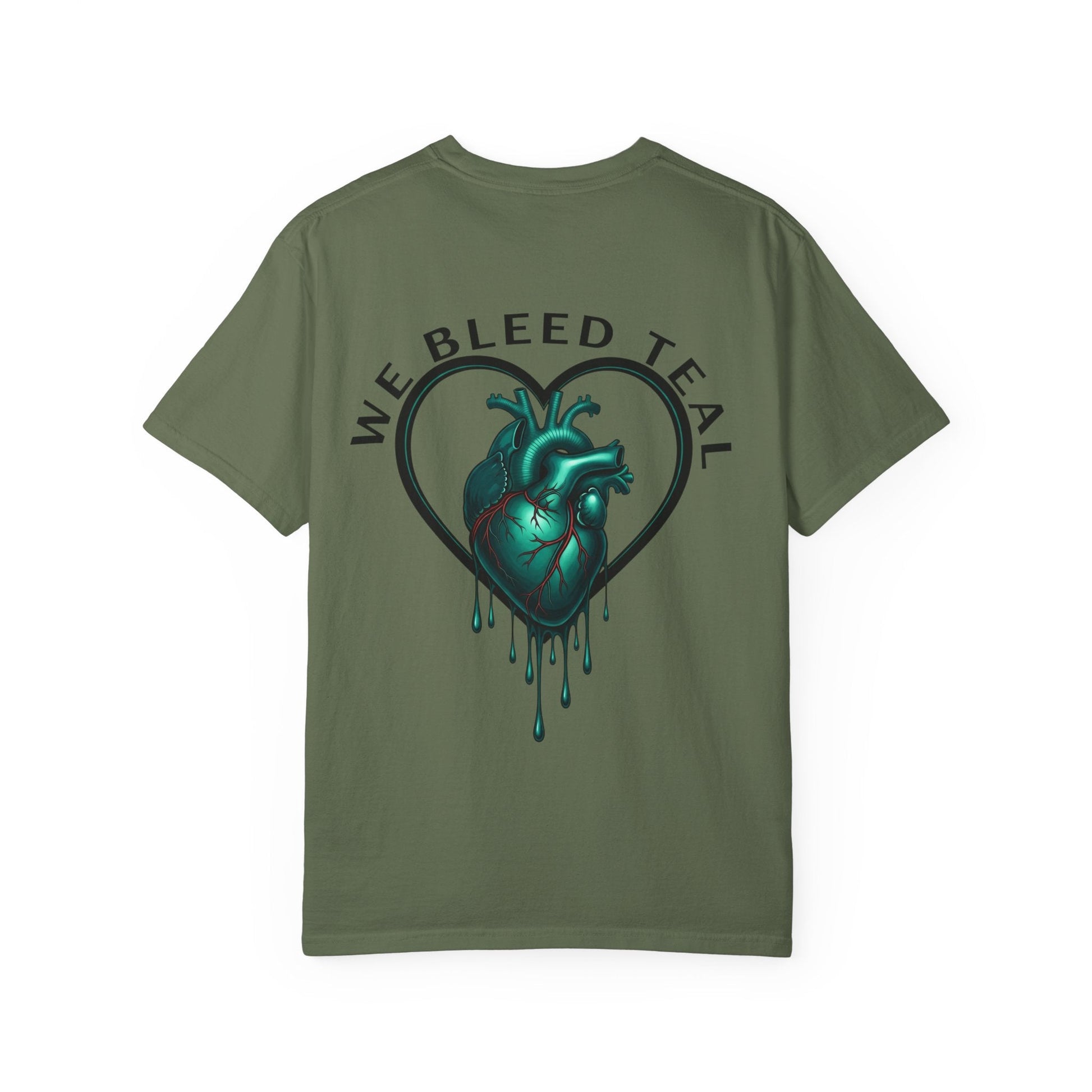 Teal Heart Unisex T-Shirt, Casual Wear, Everyday Tee, Unique Gift for Observances, Music Festivals, Art Lovers Printify