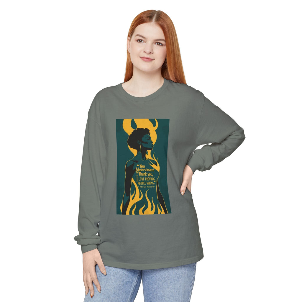 Unisex Long Sleeve Graphic Tee for Empowerment, Fierce Art Shirt, Wardrobe Essential, Unique Gift, Casual Fashion, Everyday Wear Printify