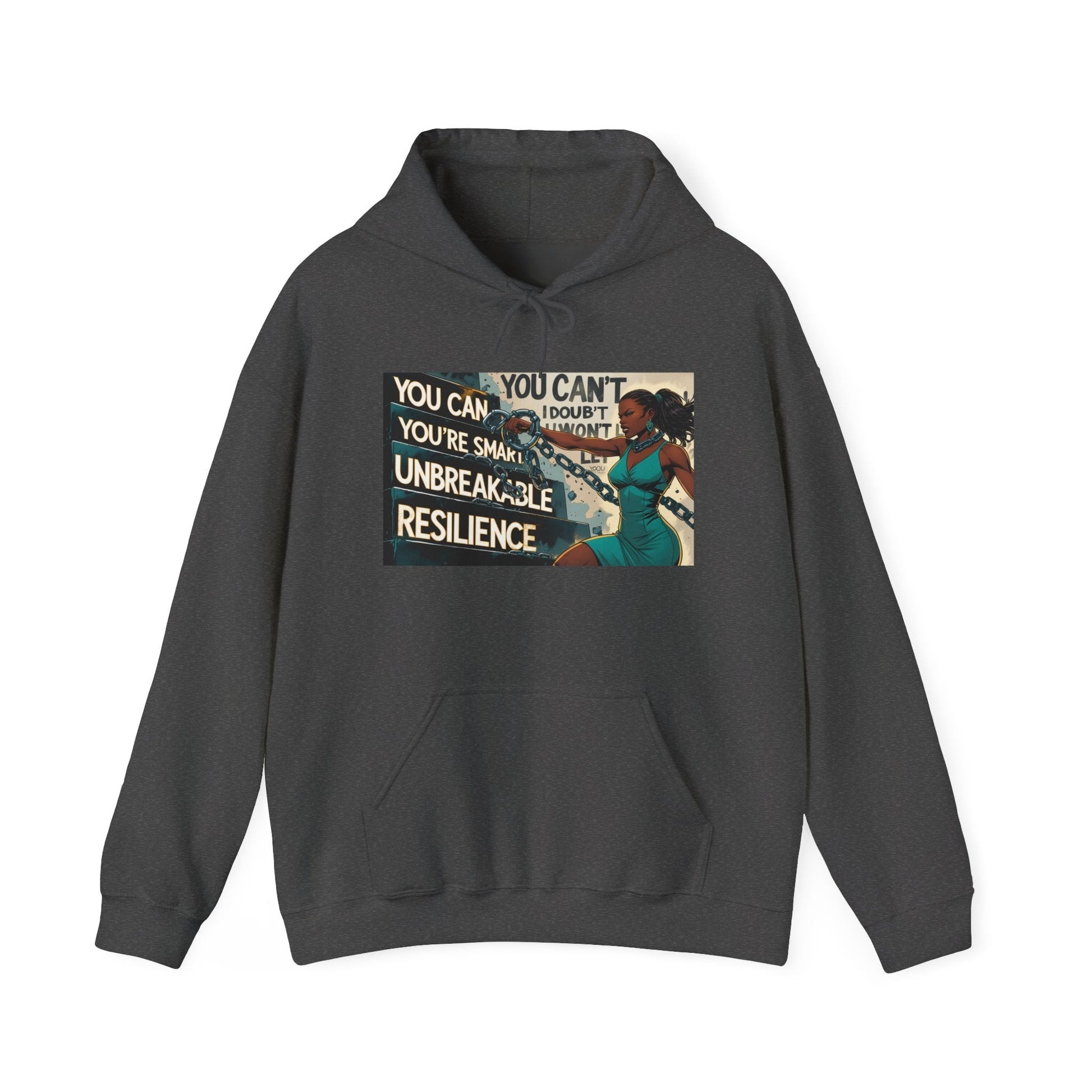 Empowering Resilience Hoodie, Motivational Hooded Sweatshirt, Unisex Sweatshirt for Self-Confidence, Inspirational Gift, Casual Wear Printify