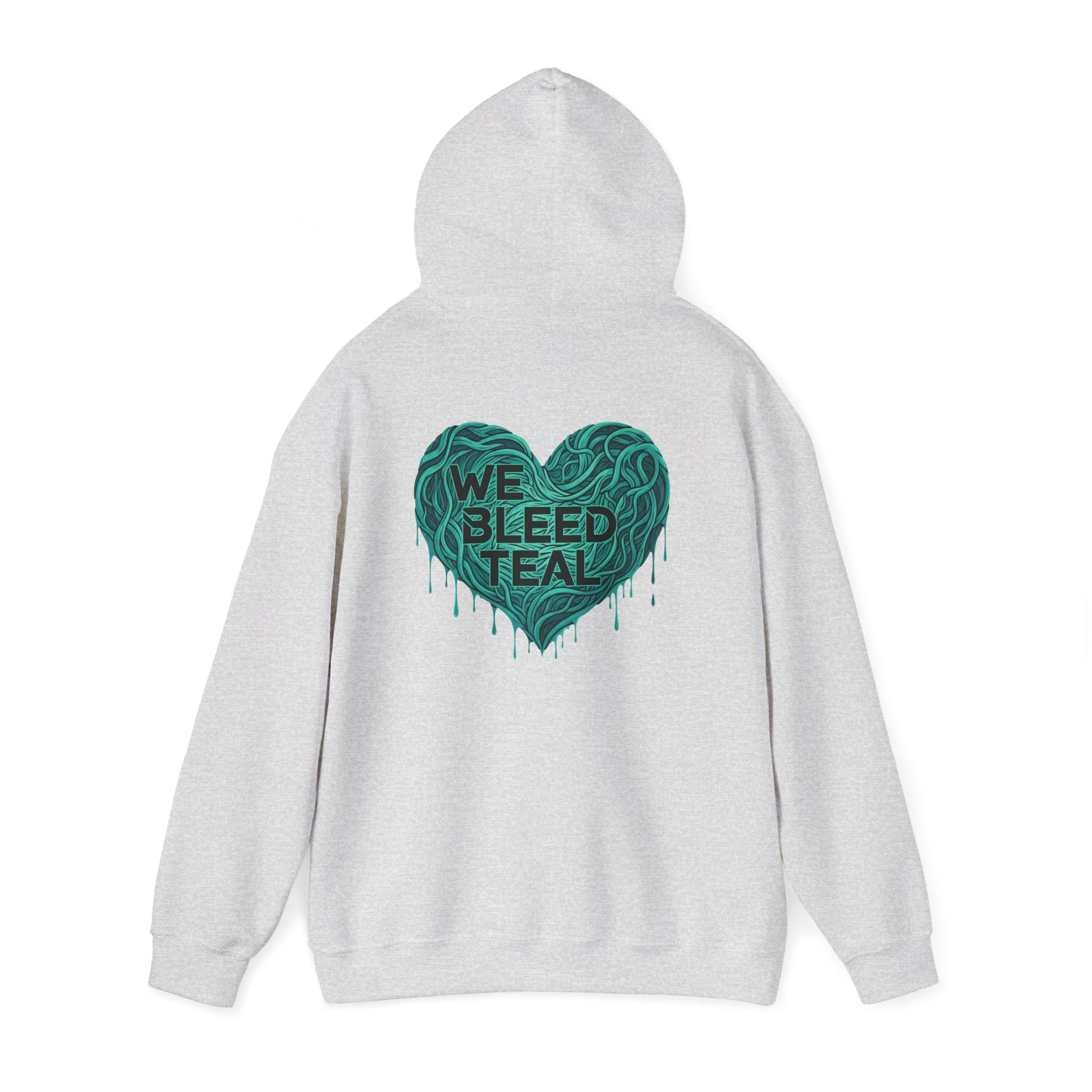 Teal Heart Hoodie, Unisex Hooded Sweatshirt, Casual Sweatshirt, Gift for Teal Lovers, Birthday Gift, Heart Sweatshirt Printify
