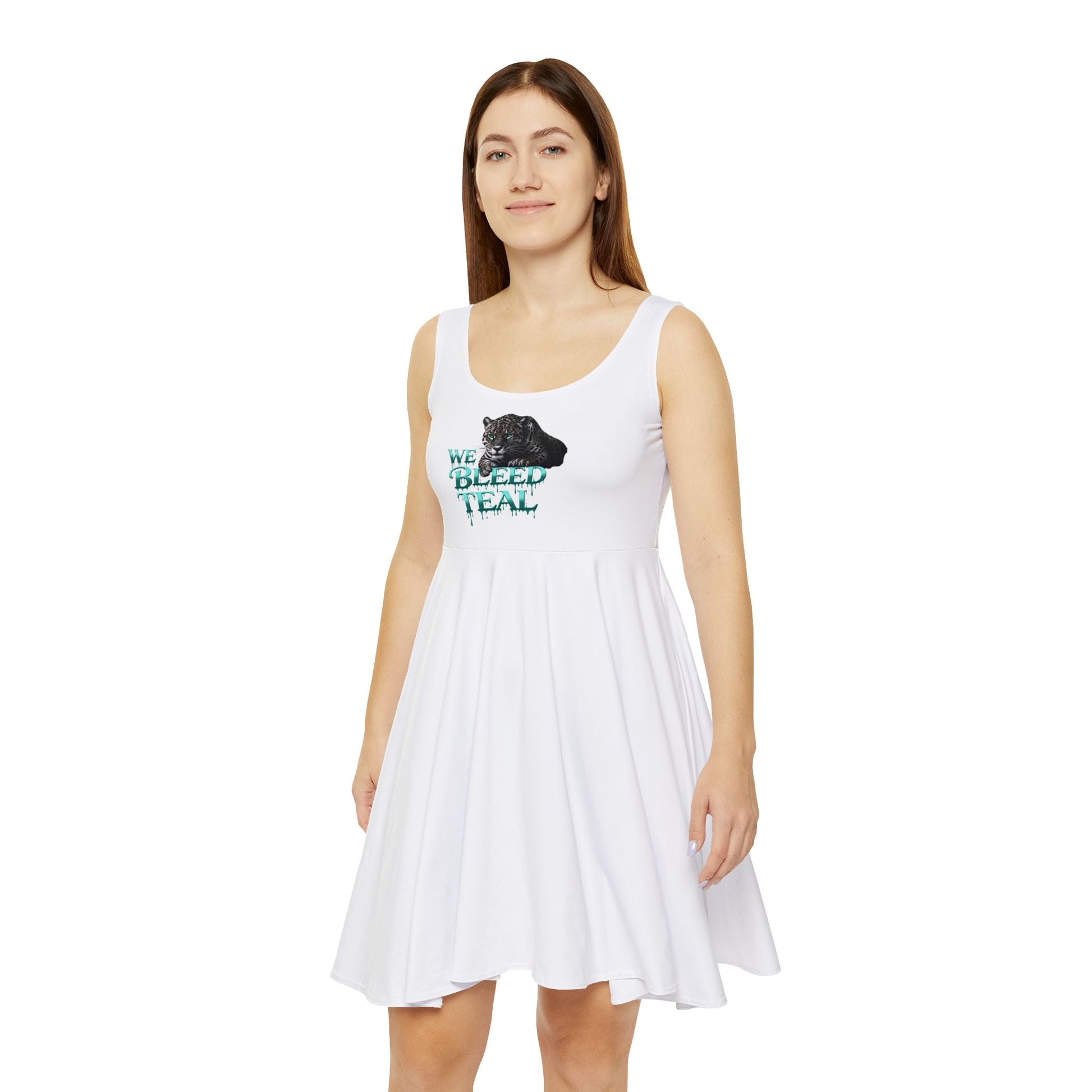 Women's Skater Dress - We Bleed Team, Casual Dress, Sporty Outfit, Gift for Sports Fans, Summer Dress, Athleisure Wear Printify