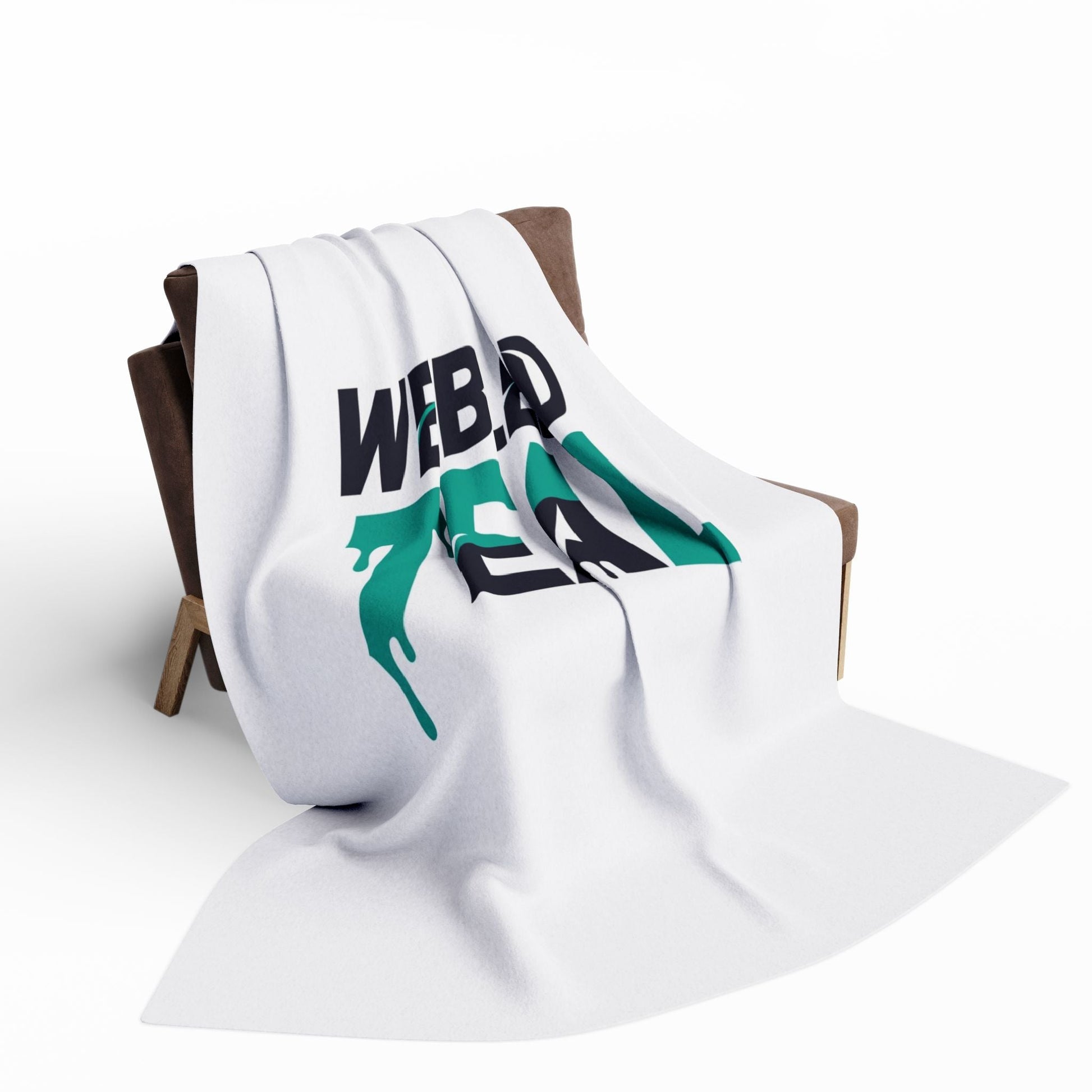 Teal Fleece Blanket, Cozy Throw for Sports Fans, Home Decor, Gift for Holidays, We Bleed Teal Design, Soft Bedding Accessory Printify