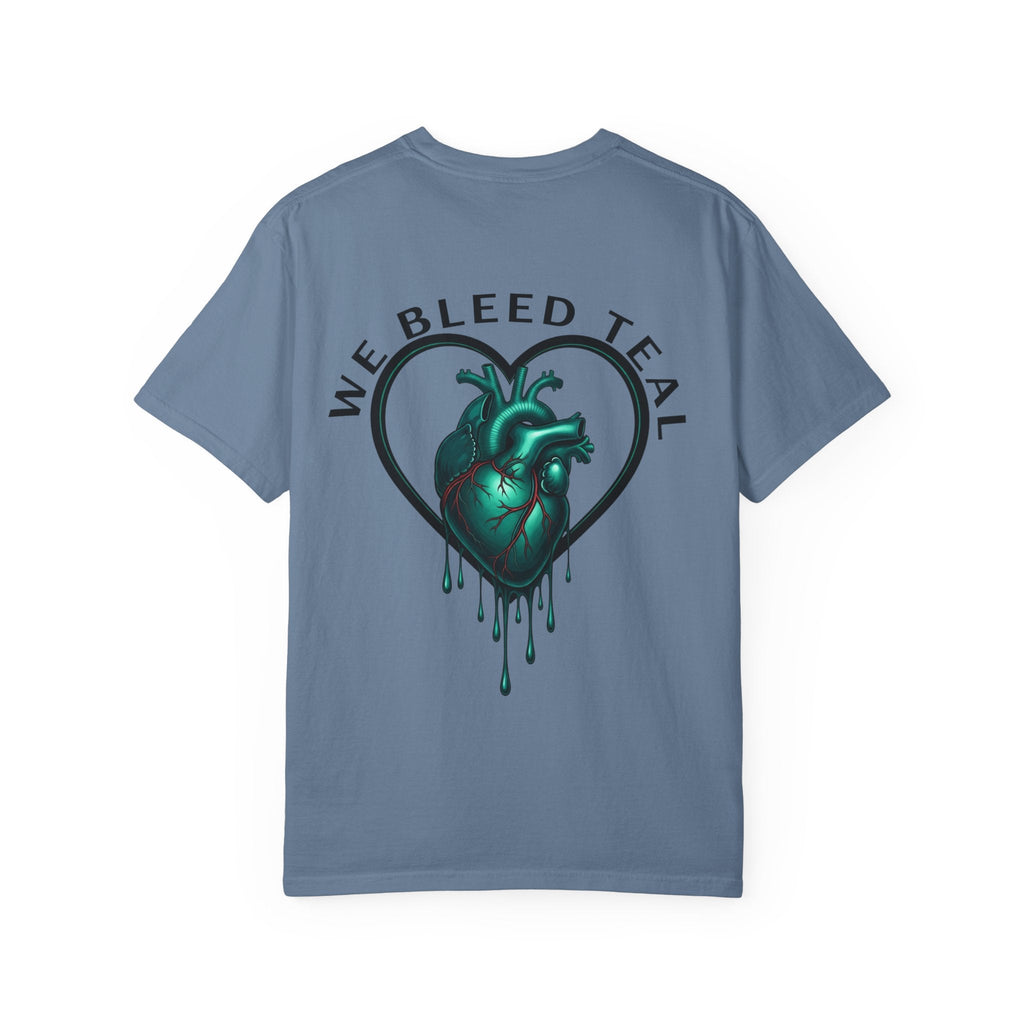 Teal Heart Unisex T-Shirt, Casual Wear, Everyday Tee, Unique Gift for Observances, Music Festivals, Art Lovers Printify