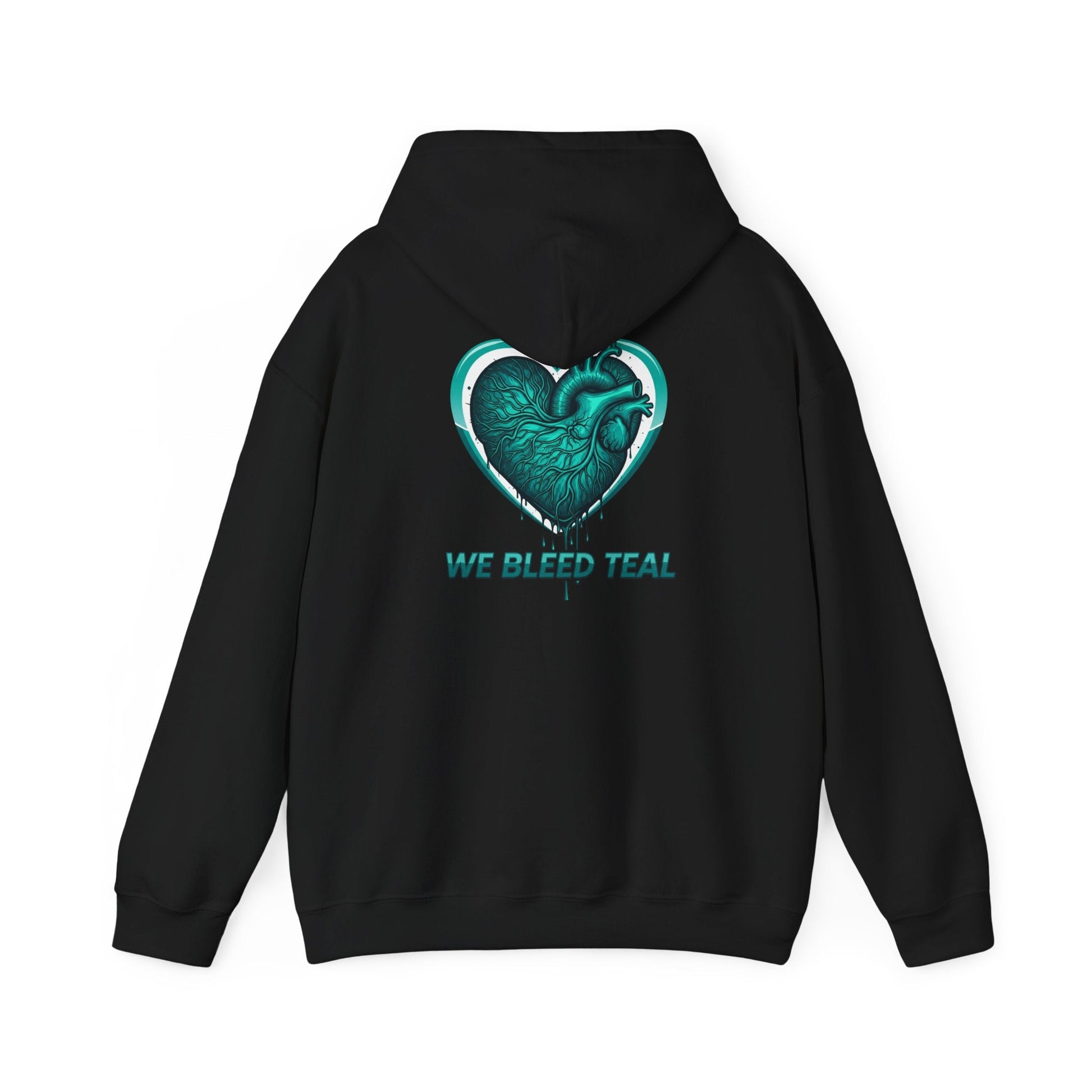 Teal Heart Hoodie - Unisex Heavy Blend Sweatshirt, Perfect for Gamers, Sport Fans, Casual Wear, Gift for Holidays Printify