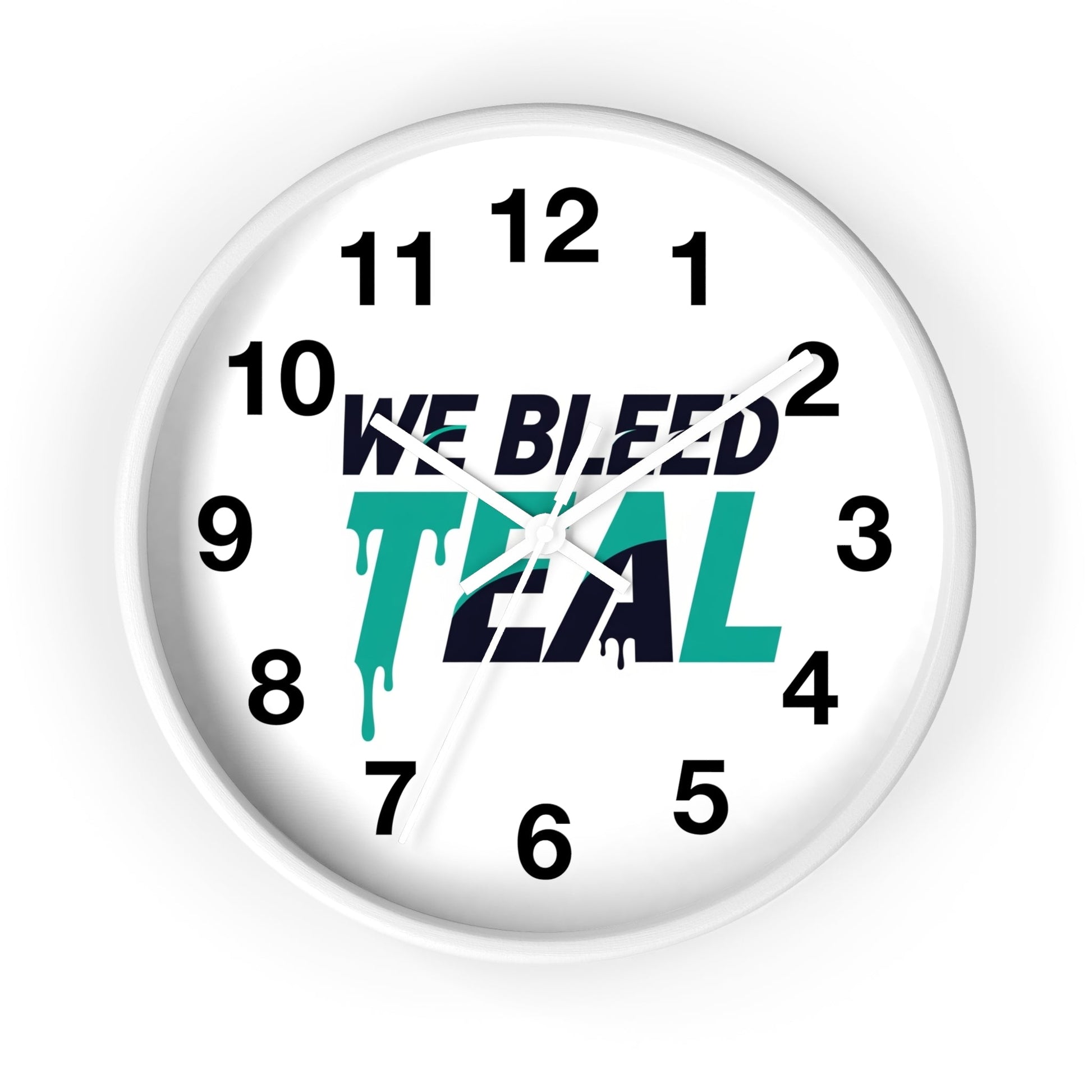 Teal Spirit Wall Clock - Perfect for Sports Fans, Home Decor, Gift for Game Day, Team Motivation, Unique Office Decoration Printify