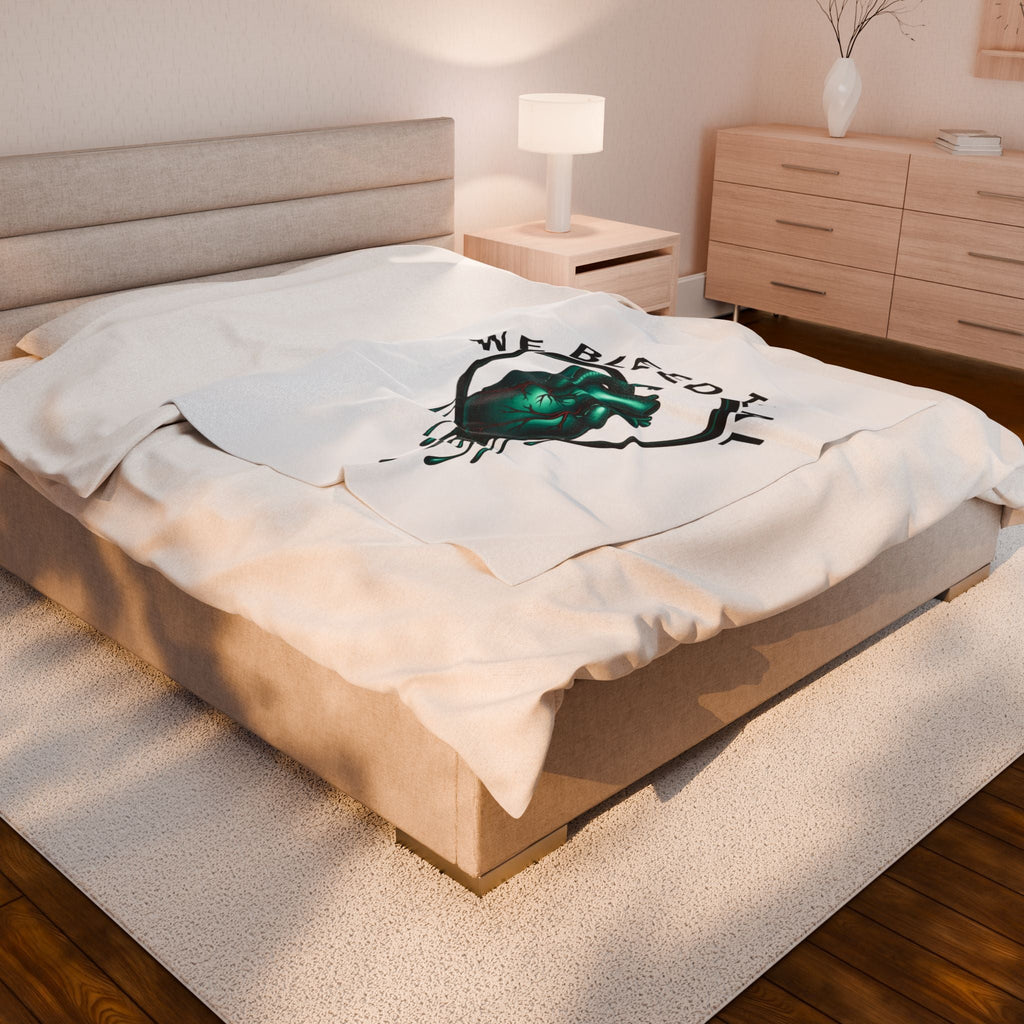 Teal Heart Soft Plush Blanket, Cozy Throw for Home, Ideal for Gifts, Pet Lovers, Versatile Blanket, Unique Decor Printify