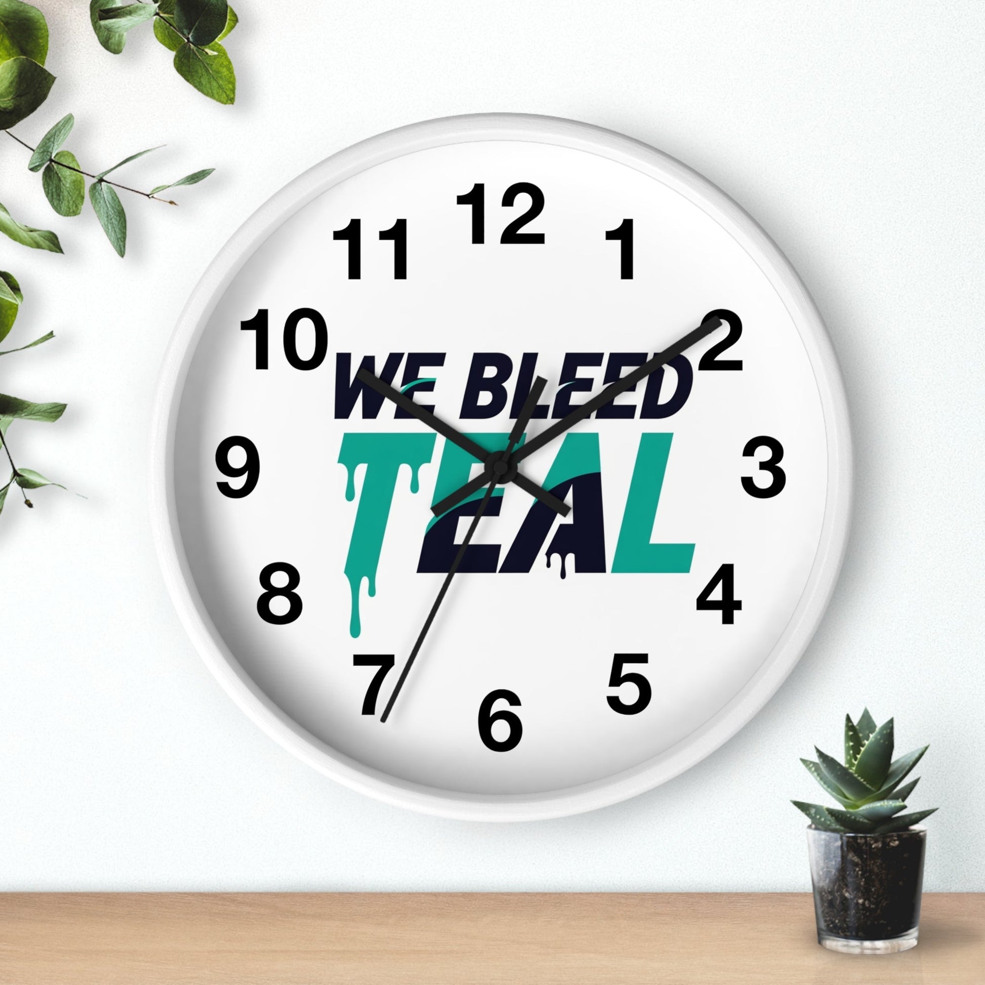 Teal Spirit Wall Clock - Perfect for Sports Fans, Home Decor, Gift for Game Day, Team Motivation, Unique Office Decoration Printify