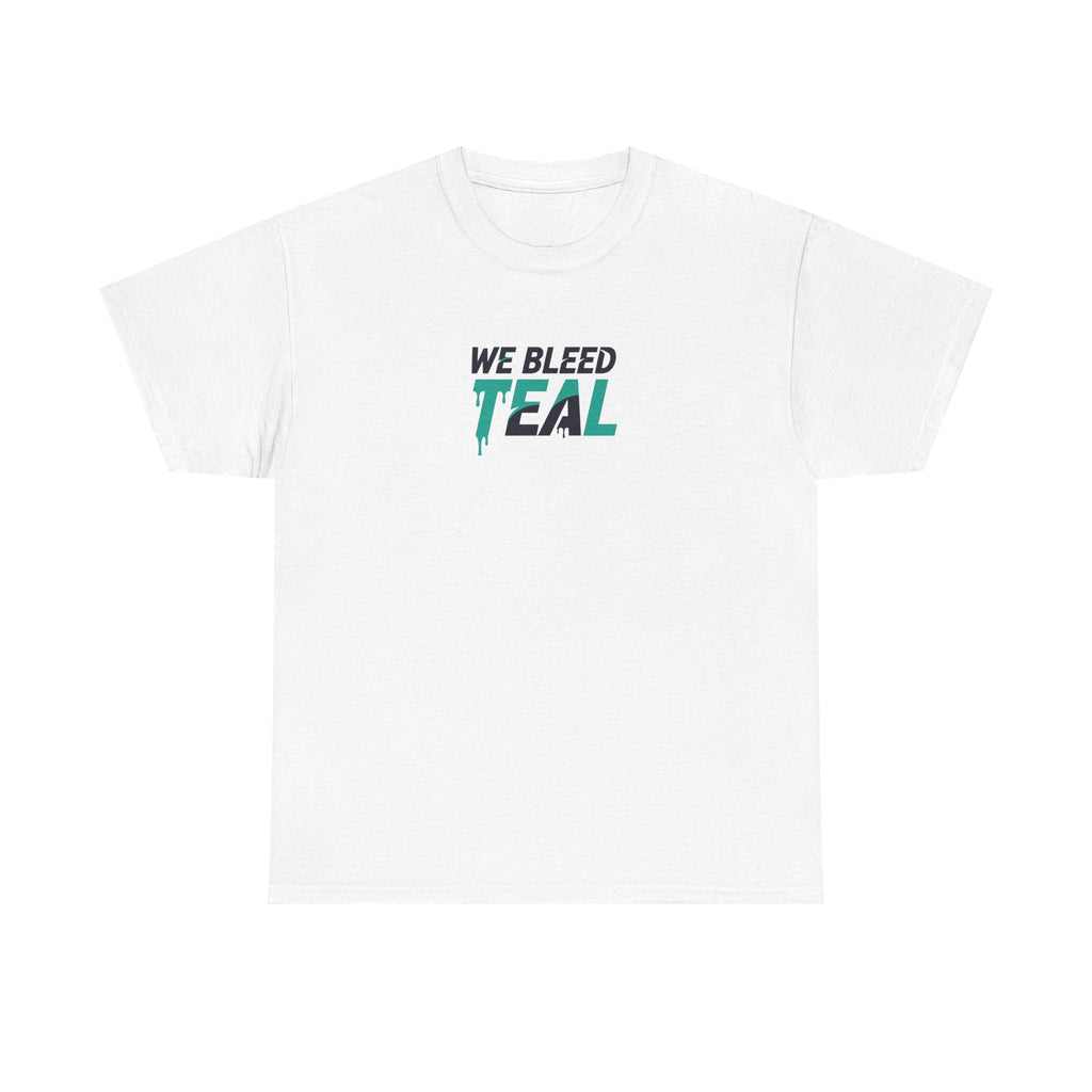 Teal Heart Tee - Unisex Heavy Cotton T-Shirt, Gift for Sports Fans, Casual Wear, Team Spirit Apparel, Soft Cotton Tee, Everyday Comfort Printify