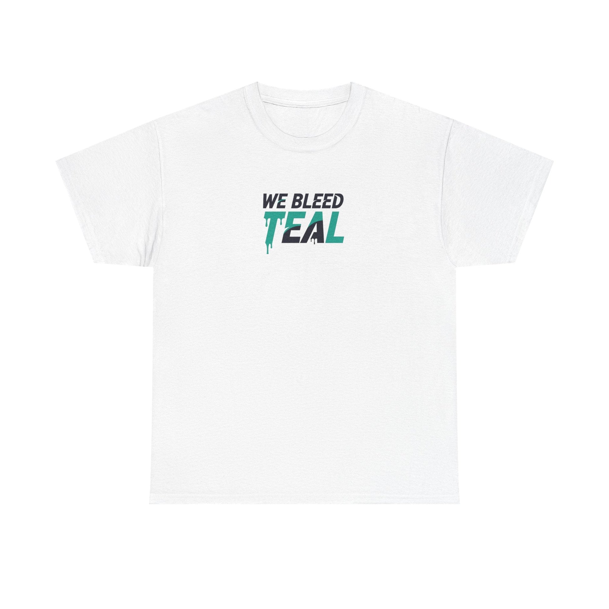 Teal Heart Tee - Unisex Heavy Cotton T-Shirt, Gift for Sports Fans, Casual Wear, Team Spirit Apparel, Soft Cotton Tee, Everyday Comfort Printify