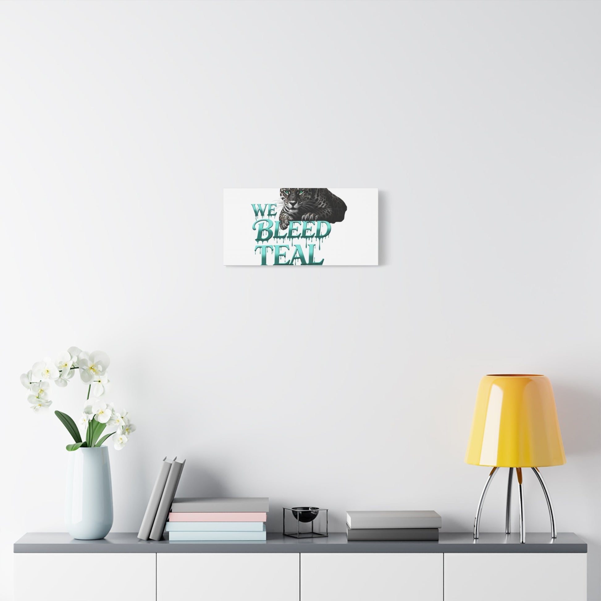 Teal Leopard Canvas Art Print, Modern Wall Decor, Animal Lover Gift, Home Interior Design, We Bleed Teal Artwork Printify