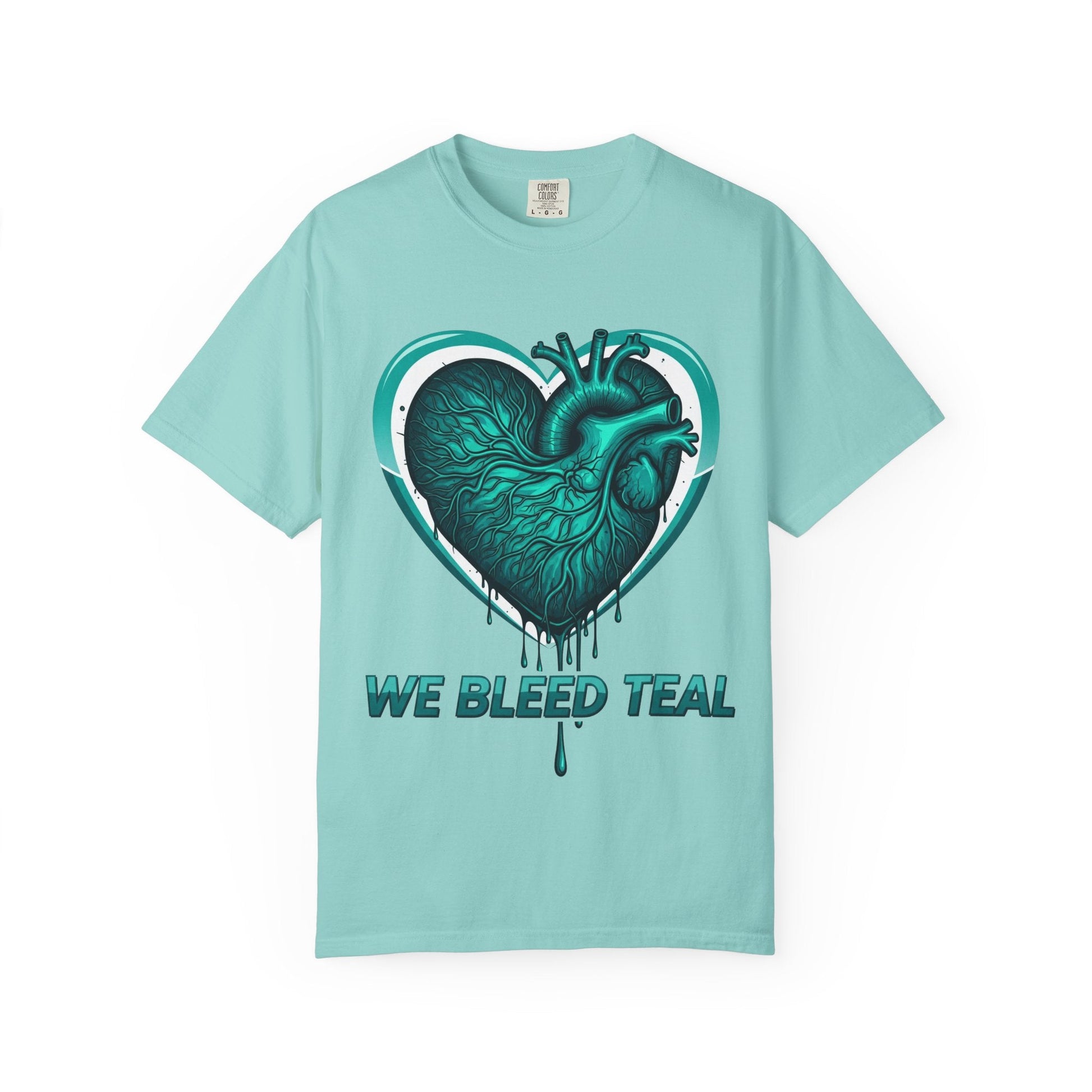 Teal Heart T-Shirt, Unisex Casual Shirt, Heart Health Awareness Tee, Gift for Men & Women, Comfortable Everyday Wear, We Bleed Teal Printify