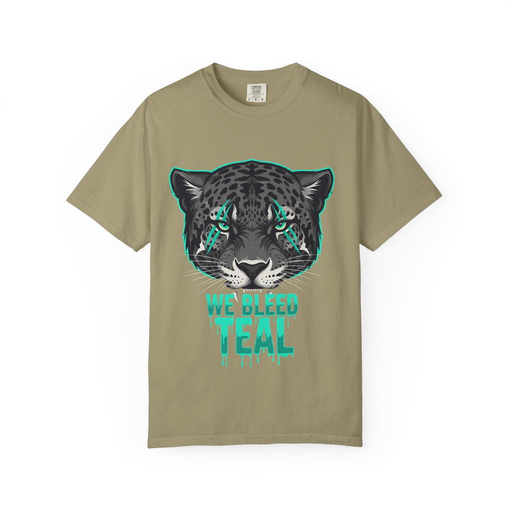 Teal Panther Unisex T-Shirt, Casual Graphic Tee, Animal Lover Gift, Unique Style, Eco-Friendly Apparel Printify