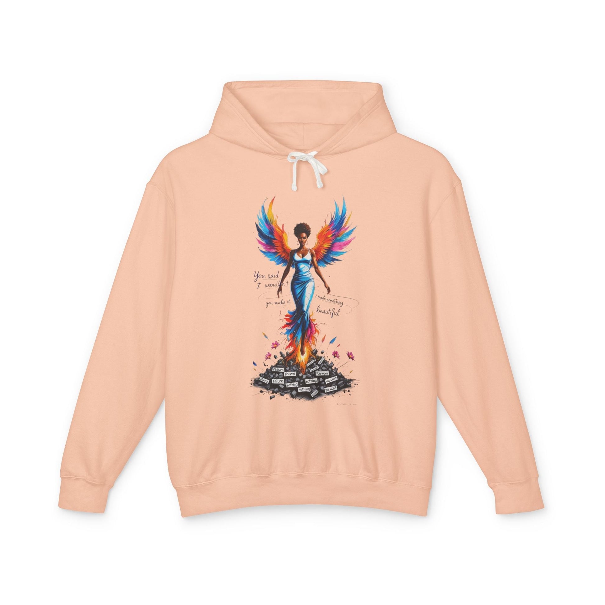 Empowering Phoenix Graphic Hoodie, Affirmation Sweatshirt for Women, Cozy Casual Wear, Unique Gift for Friends, Motivational Apparel Printify