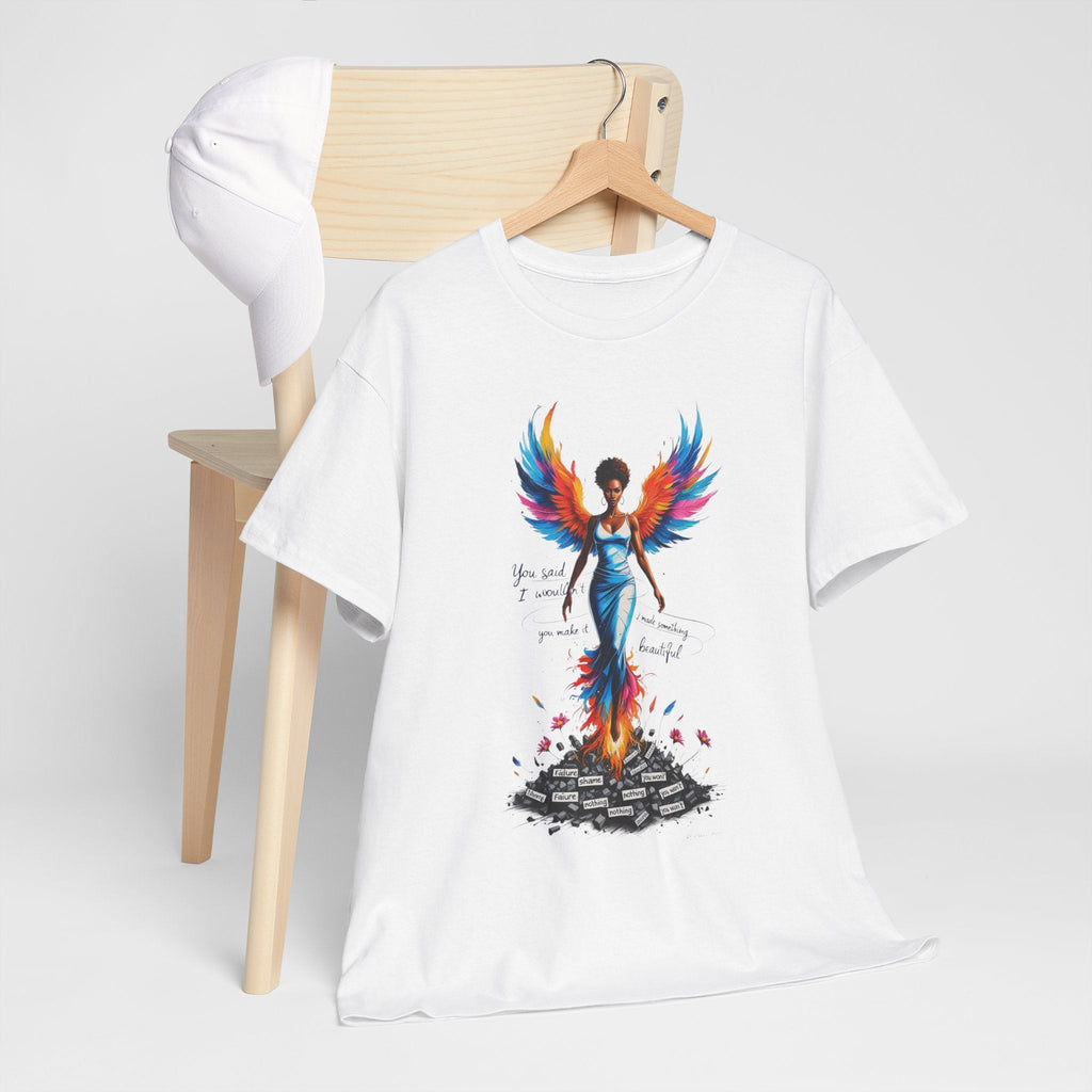 Vibrant Angelic Heavy Cotton Tee - Unisex T-Shirt, Inspirational Apparel, Casual Wear, Gift for Her, Spiritual Fashion Printify
