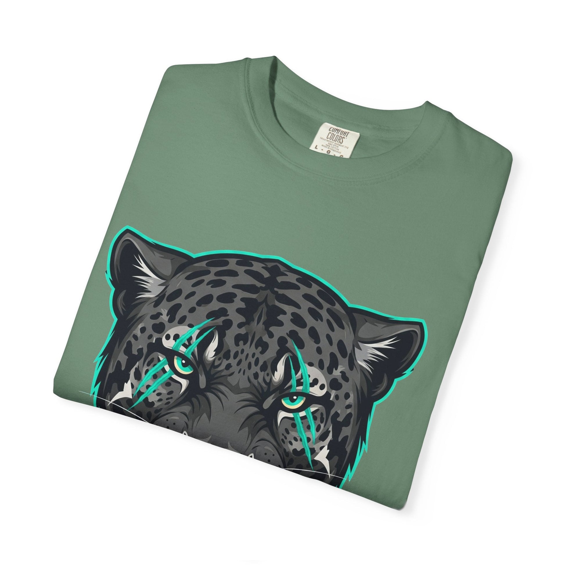 Teal Panther Unisex T-Shirt, Casual Graphic Tee, Animal Lover Gift, Unique Style, Eco-Friendly Apparel Printify