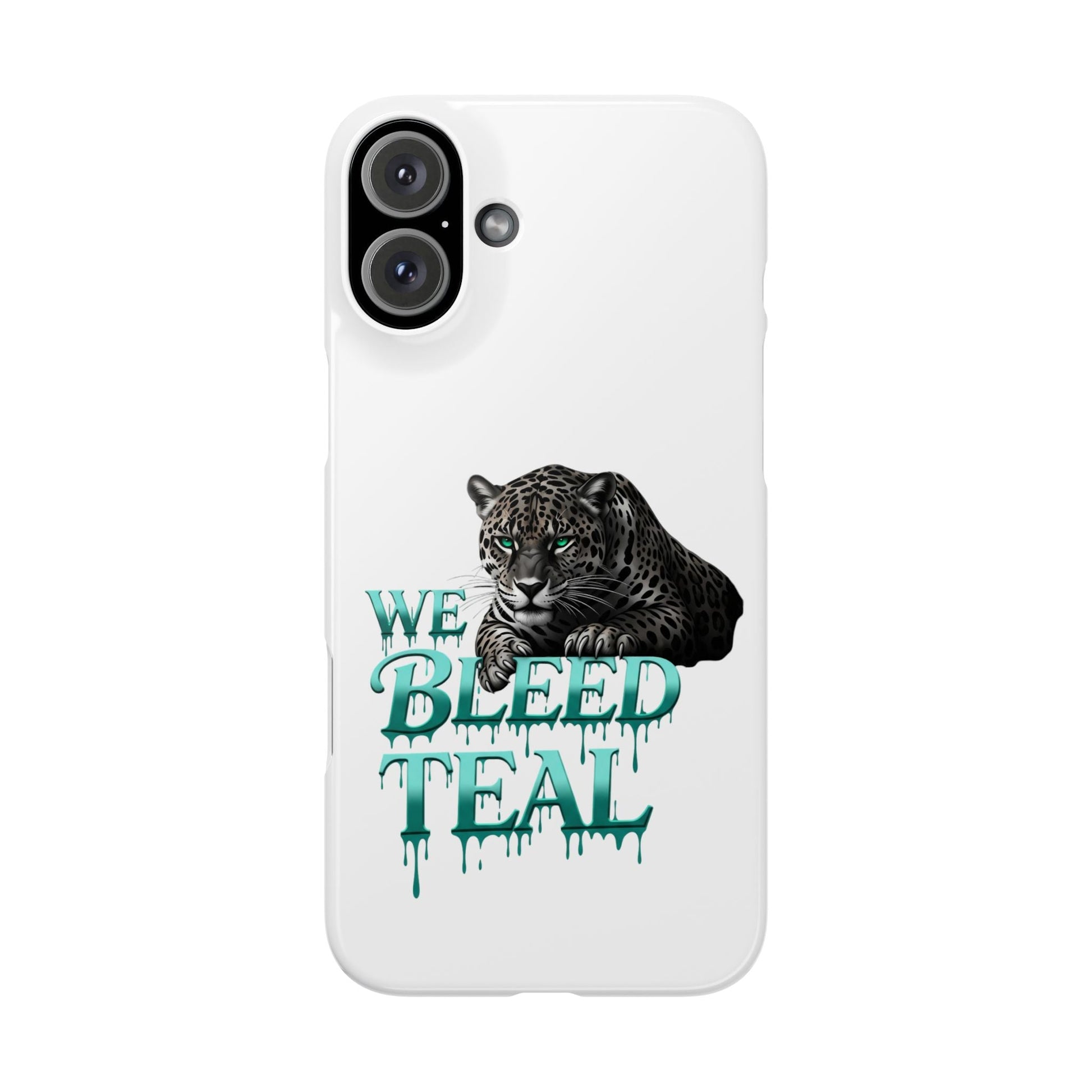 Teal Panther Slim Phone Case - Bold Animal Design, Unique Gift for Wildlife Lovers, Stylish Phone Accessory, Modern Aesthetic, Trendy [...] Printify