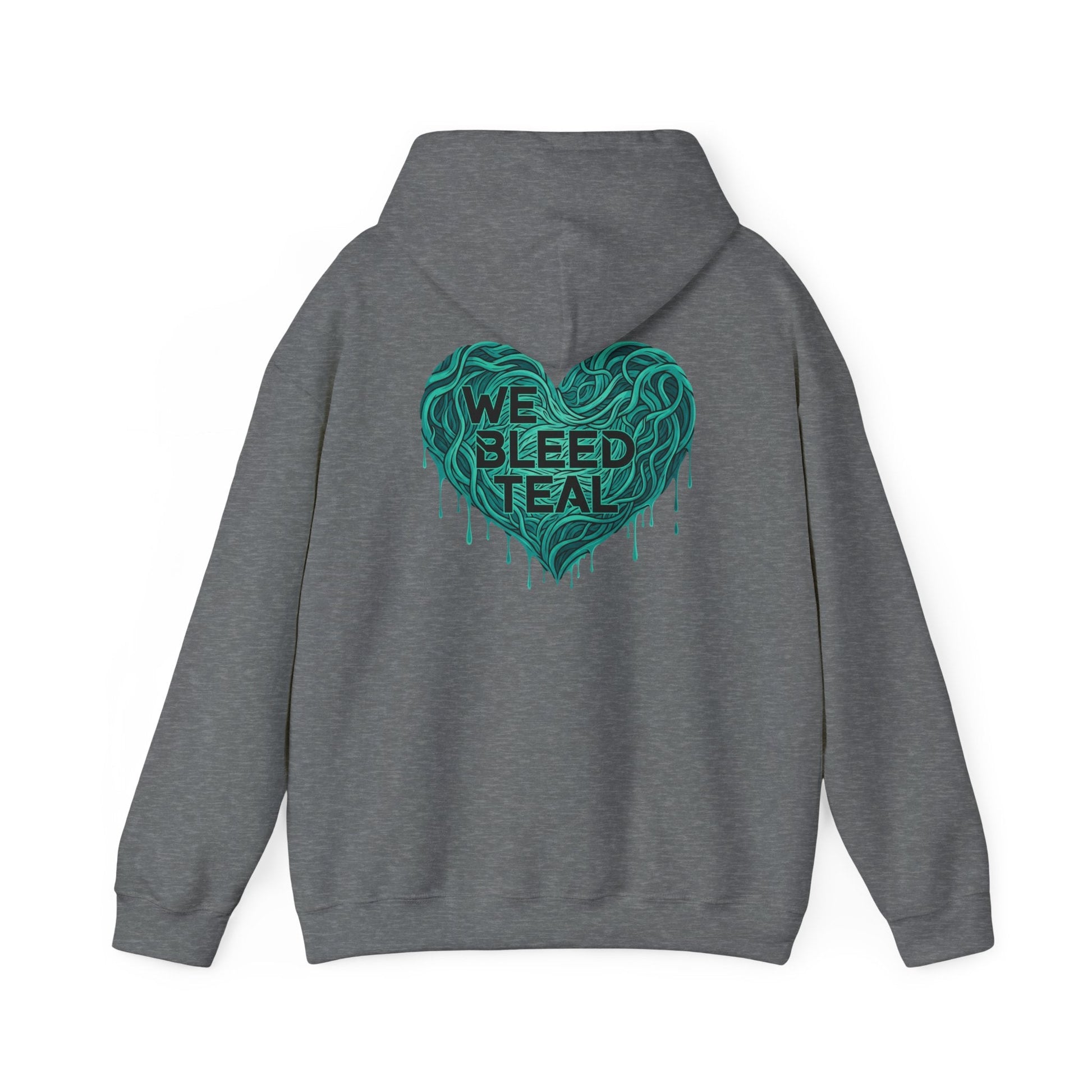 Teal Heart Hoodie, Unisex Hooded Sweatshirt, Casual Sweatshirt, Gift for Teal Lovers, Birthday Gift, Heart Sweatshirt Printify