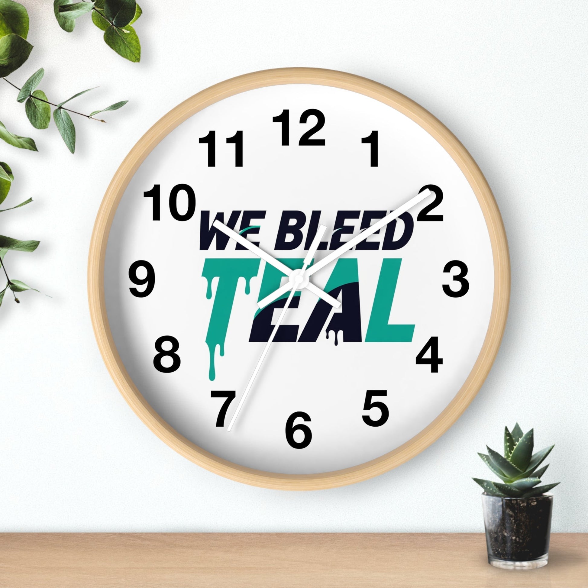 Teal Spirit Wall Clock - Perfect for Sports Fans, Home Decor, Gift for Game Day, Team Motivation, Unique Office Decoration Printify
