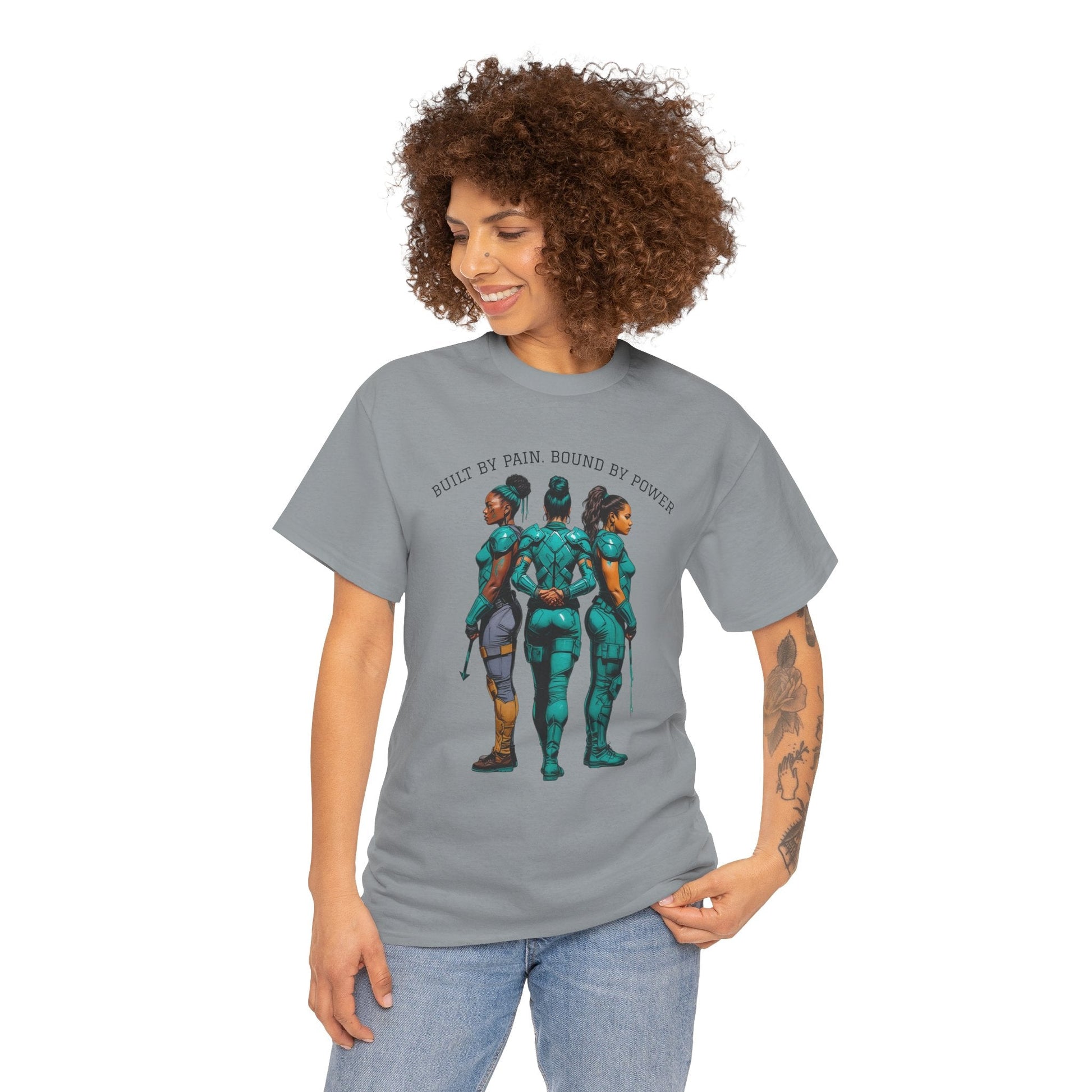 Empowering Unisex Heavy Cotton Tee - We Bleed, We Rise, Everyday Heroes, Stylish Casual Wear, Gift for Superhero Fans Printify
