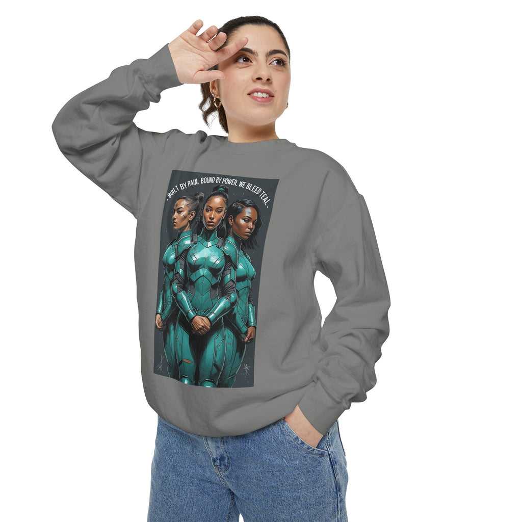 Empowering Graphic Sweatshirt for Fans of Sci-Fi, Unique Gift for Her, Cozy Lounge Wear, Perfect for Birthdays, Holiday, or Everyday Style Printify