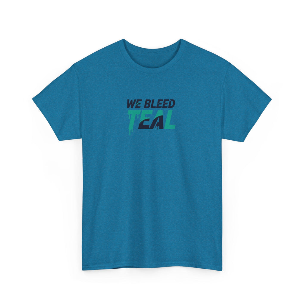 Teal Heart Tee - Unisex Heavy Cotton T-Shirt, Gift for Sports Fans, Casual Wear, Team Spirit Apparel, Soft Cotton Tee, Everyday Comfort Printify