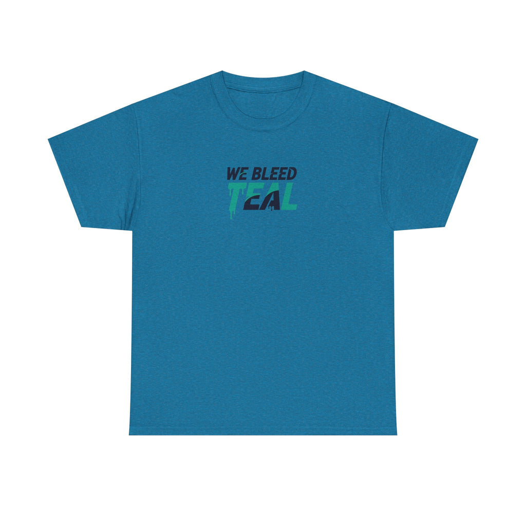 Teal Heart Tee - Unisex Heavy Cotton T-Shirt, Gift for Sports Fans, Casual Wear, Team Spirit Apparel, Soft Cotton Tee, Everyday Comfort Printify