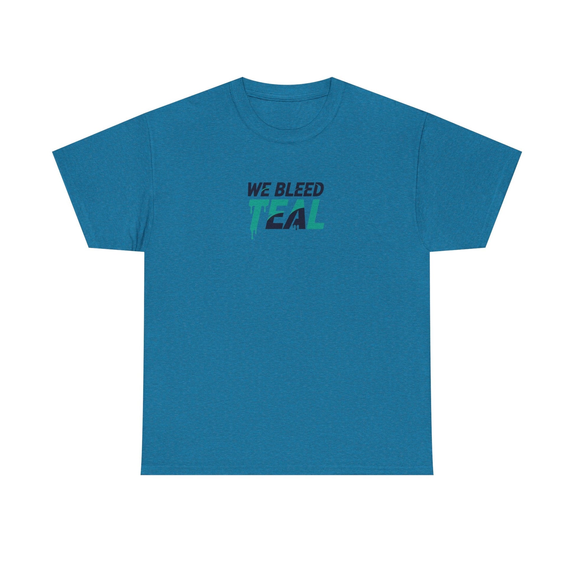 Teal Heart Tee - Unisex Heavy Cotton T-Shirt, Gift for Sports Fans, Casual Wear, Team Spirit Apparel, Soft Cotton Tee, Everyday Comfort Printify