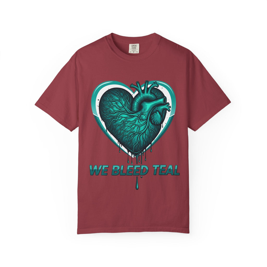 Teal Heart T-Shirt, Unisex Casual Shirt, Heart Health Awareness Tee, Gift for Men & Women, Comfortable Everyday Wear, We Bleed Teal Printify