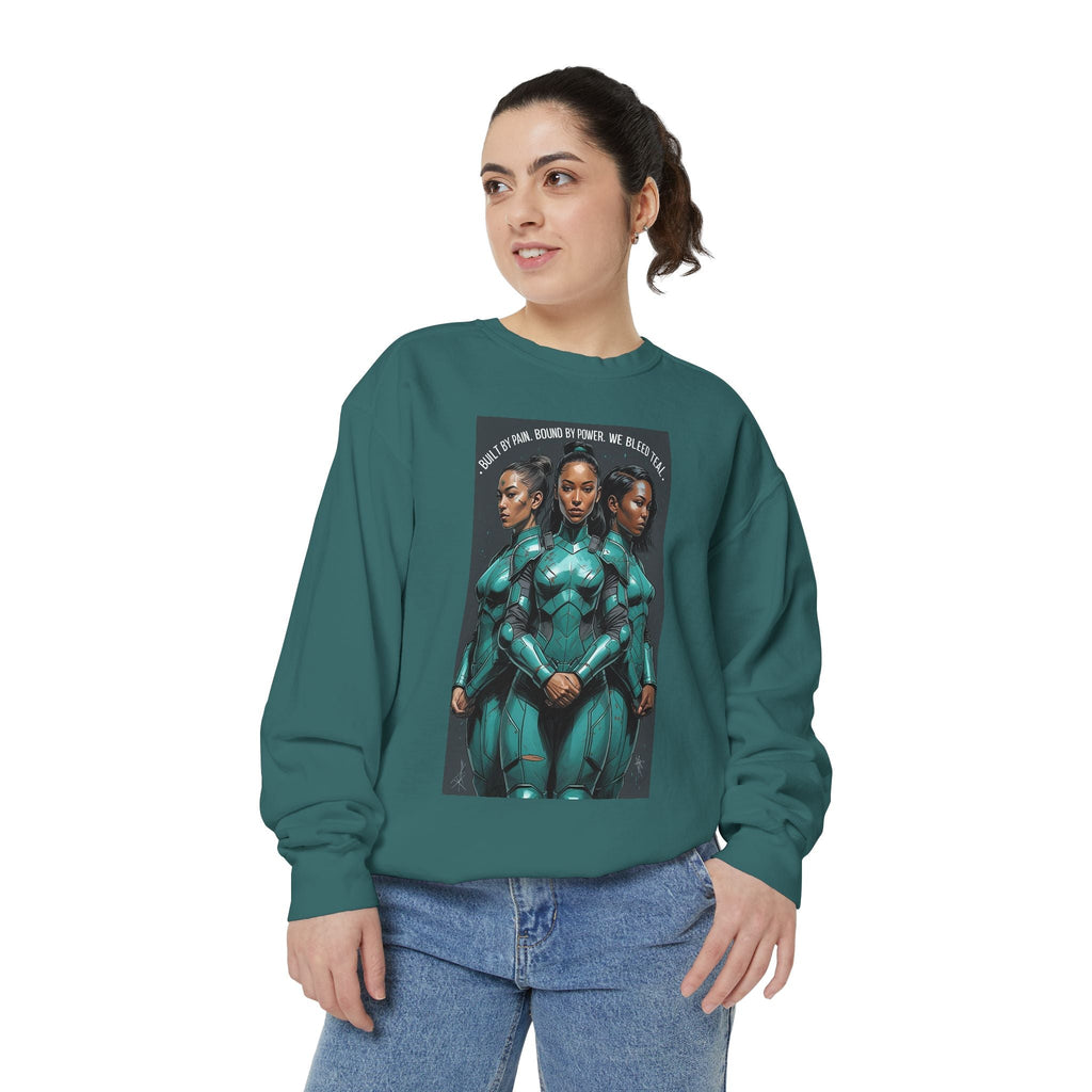 Empowering Graphic Sweatshirt for Fans of Sci-Fi, Unique Gift for Her, Cozy Lounge Wear, Perfect for Birthdays, Holiday, or Everyday Style Printify