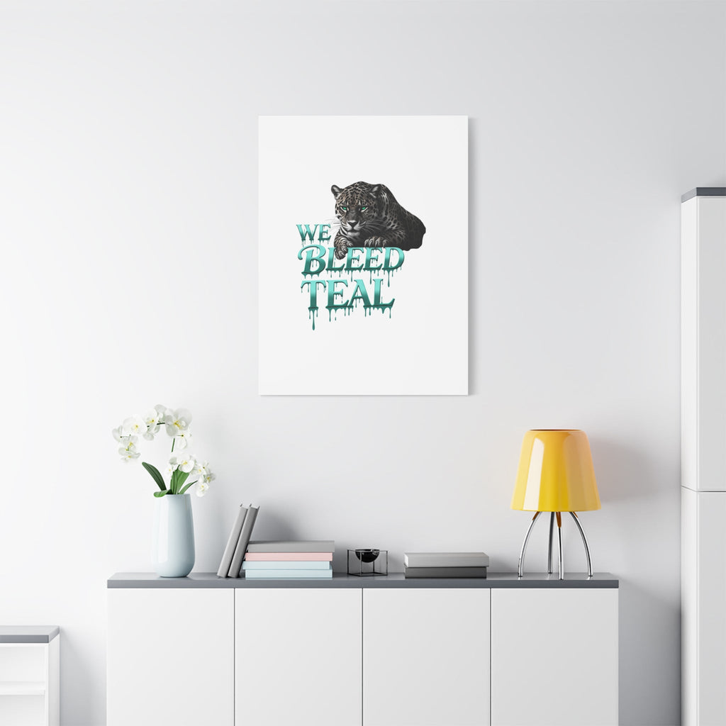 Teal Leopard Canvas Art Print, Modern Wall Decor, Animal Lover Gift, Home Interior Design, We Bleed Teal Artwork Printify