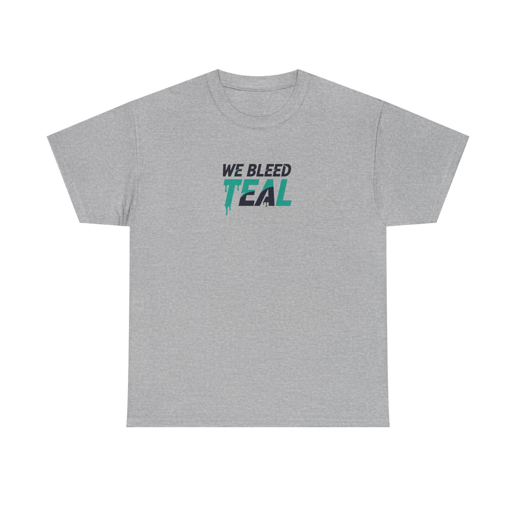 Teal Heart Tee - Unisex Heavy Cotton T-Shirt, Gift for Sports Fans, Casual Wear, Team Spirit Apparel, Soft Cotton Tee, Everyday Comfort Printify