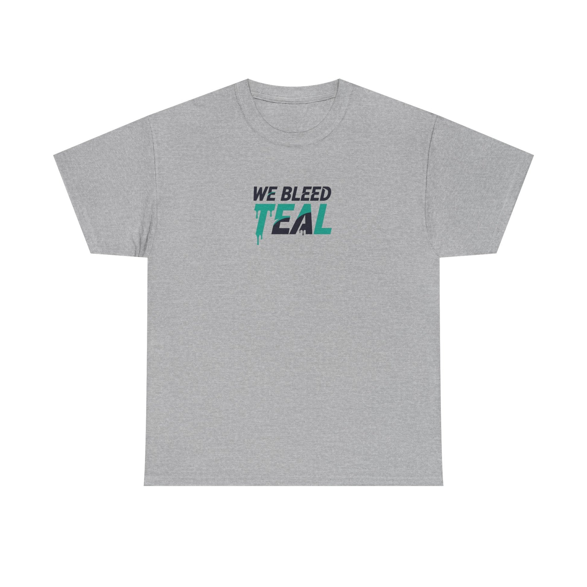 Teal Heart Tee - Unisex Heavy Cotton T-Shirt, Gift for Sports Fans, Casual Wear, Team Spirit Apparel, Soft Cotton Tee, Everyday Comfort Printify