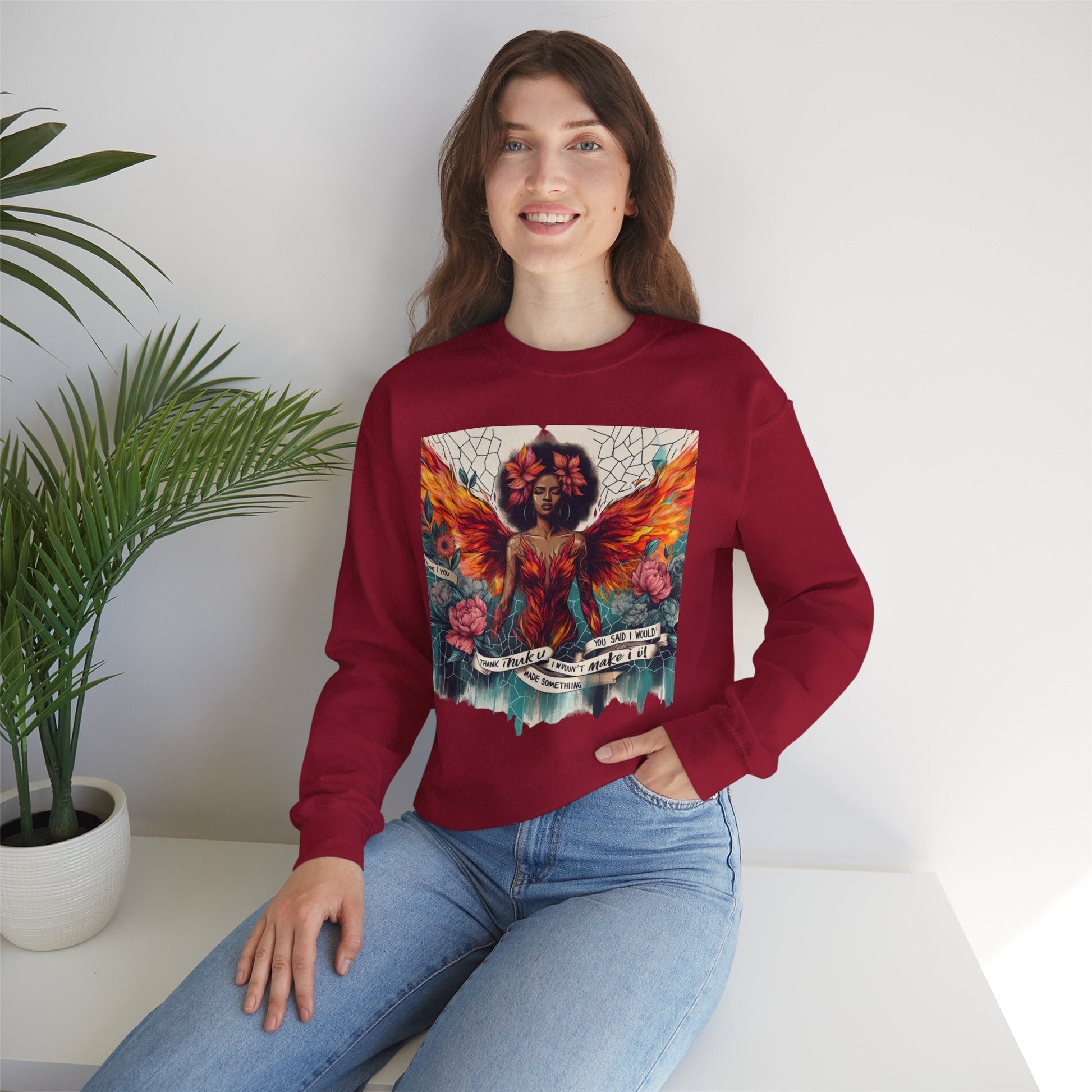 Artistic Phoenix Crewneck Sweatshirt - Cozy Unisex Apparel, Perfect for Casual Wear, Gift for Art Lovers, Birthday, Warmth & Style Printify