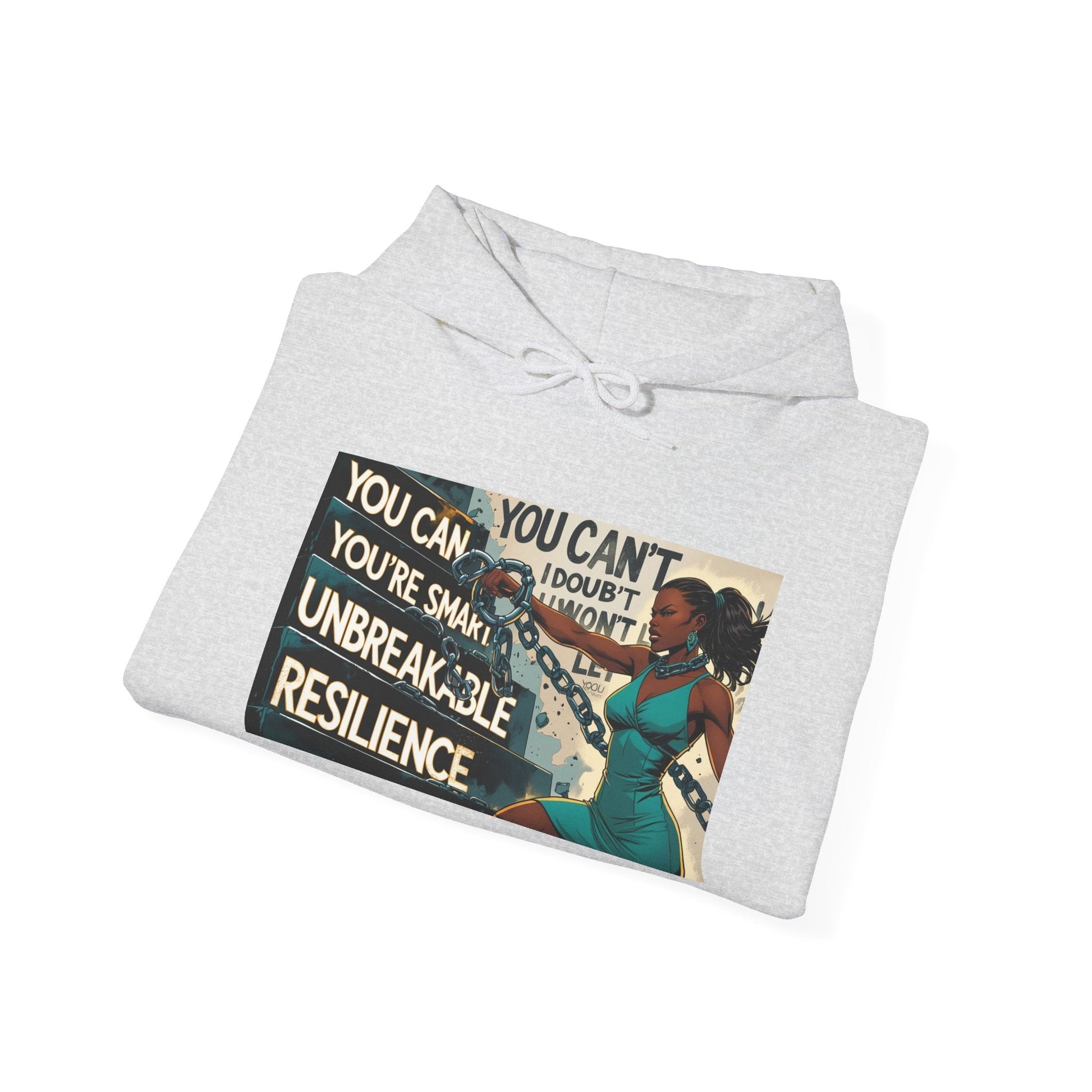 Empowering Resilience Hoodie, Motivational Hooded Sweatshirt, Unisex Sweatshirt for Self-Confidence, Inspirational Gift, Casual Wear Printify