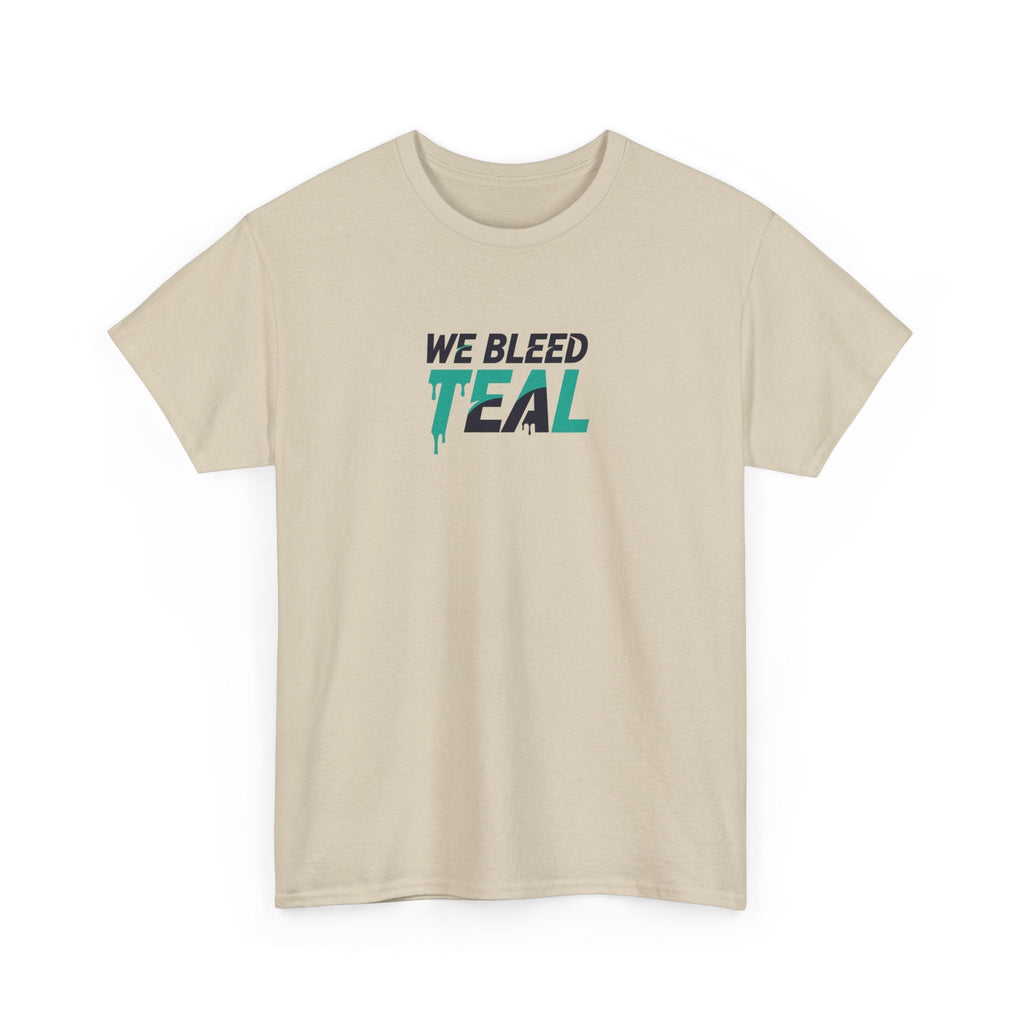 Teal Heart Tee - Unisex Heavy Cotton T-Shirt, Gift for Sports Fans, Casual Wear, Team Spirit Apparel, Soft Cotton Tee, Everyday Comfort Printify