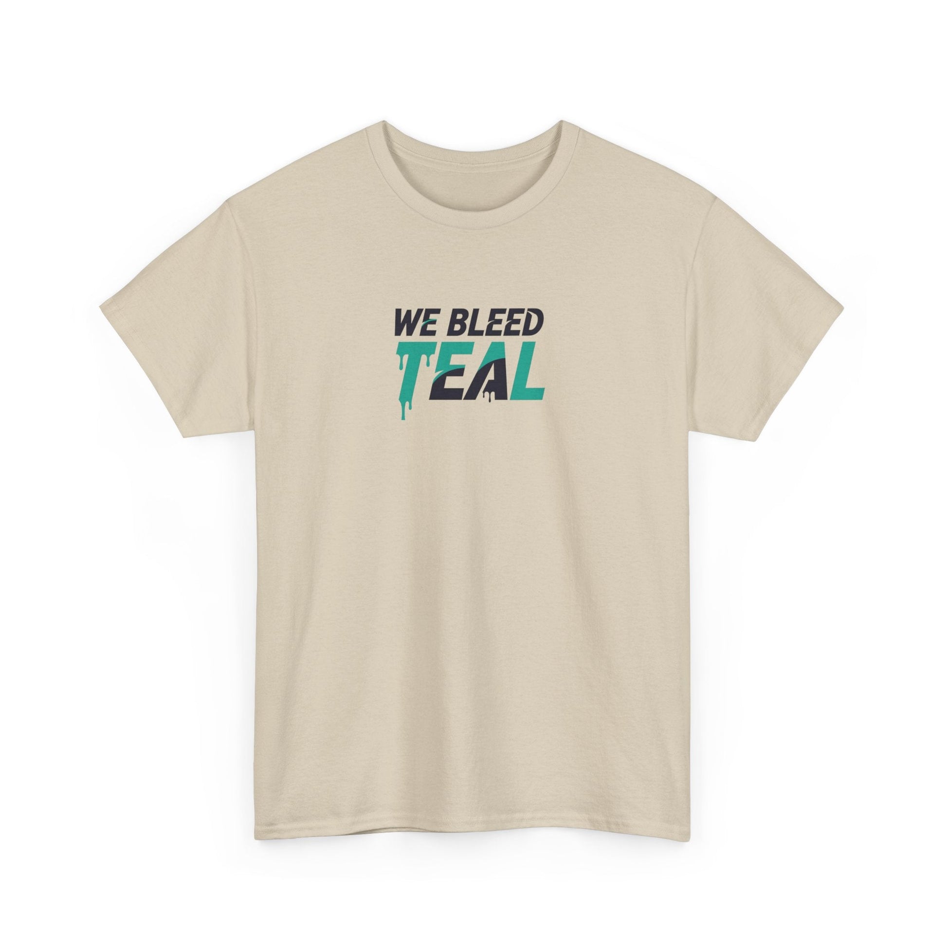 Teal Heart Tee - Unisex Heavy Cotton T-Shirt, Gift for Sports Fans, Casual Wear, Team Spirit Apparel, Soft Cotton Tee, Everyday Comfort Printify