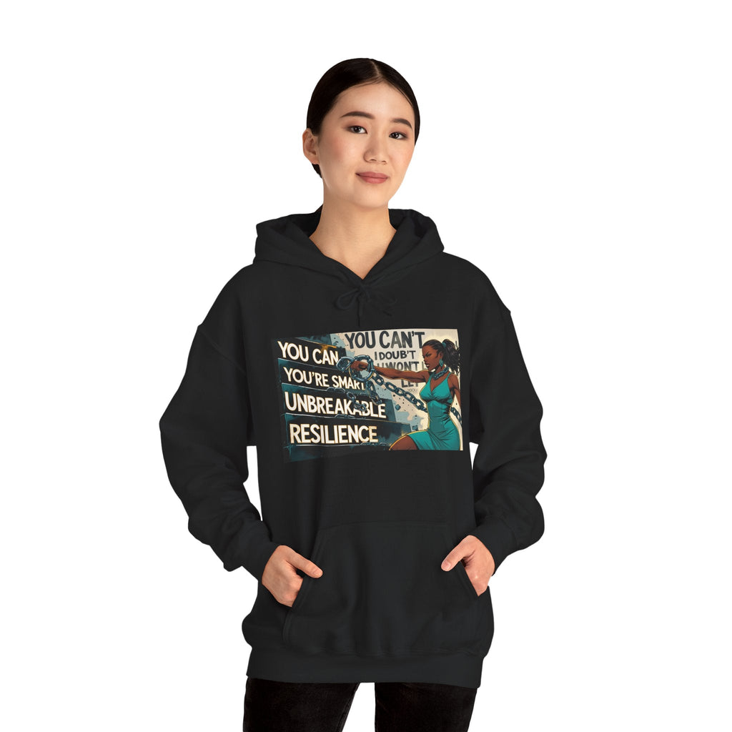 Empowering Resilience Hoodie, Motivational Hooded Sweatshirt, Unisex Sweatshirt for Self-Confidence, Inspirational Gift, Casual Wear Printify