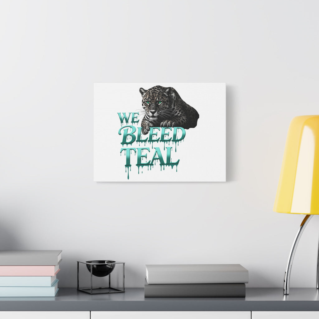 Teal Leopard Canvas Art Print, Modern Wall Decor, Animal Lover Gift, Home Interior Design, We Bleed Teal Artwork Printify