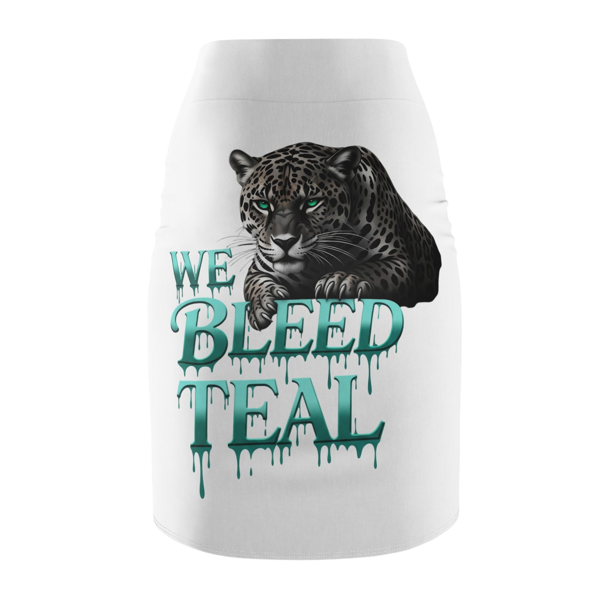 Teal Leopard Women's Pencil Skirt - Stylish AOP Fashion, Summer Outfit, Unique Statement Skirt, Casual Chic, Gift for Her Printify