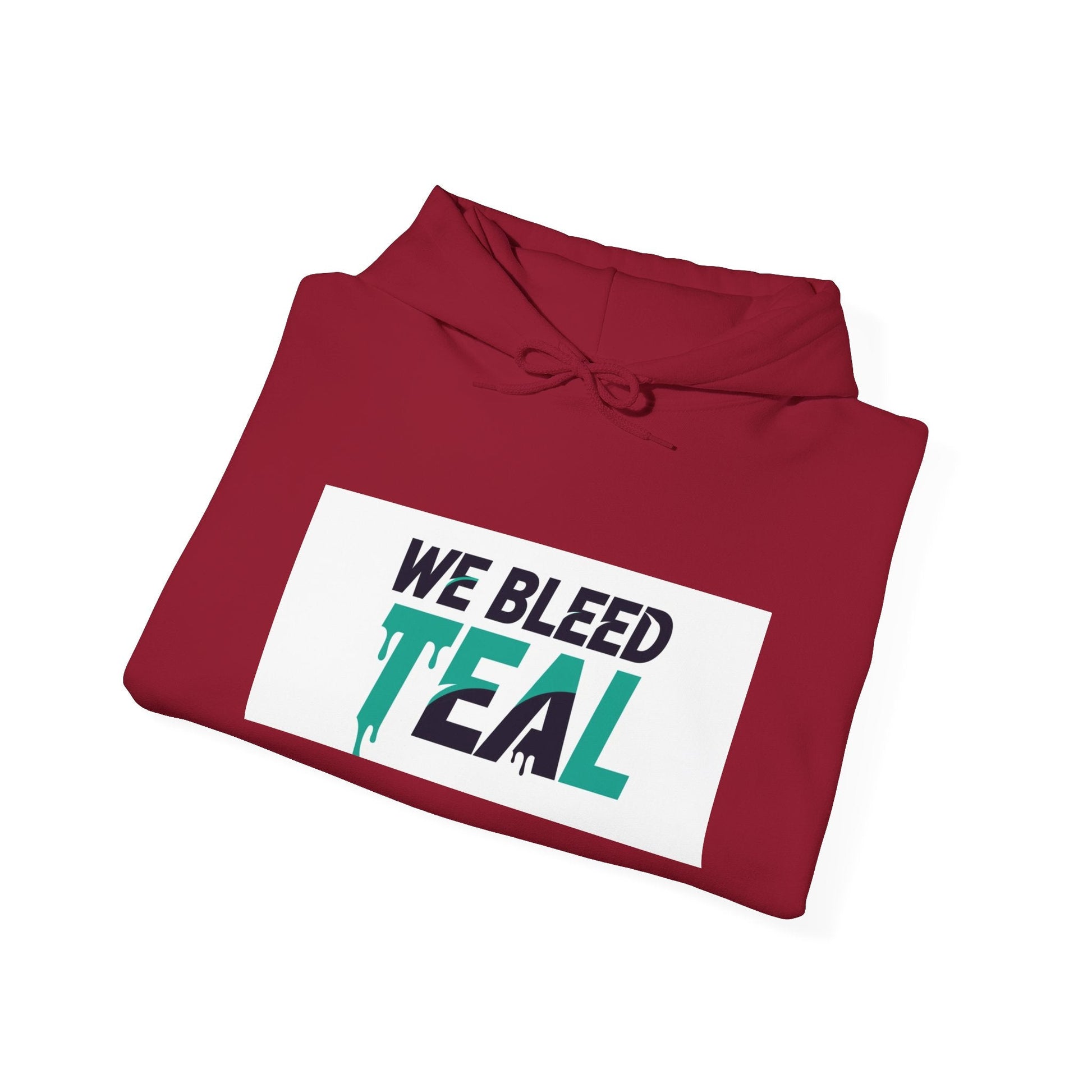 Teal Heart Hoodie - Unisex Heavy Blend Sweatshirt, Perfect for Gamers, Sport Fans, Casual Wear, Gift for Holidays Printify