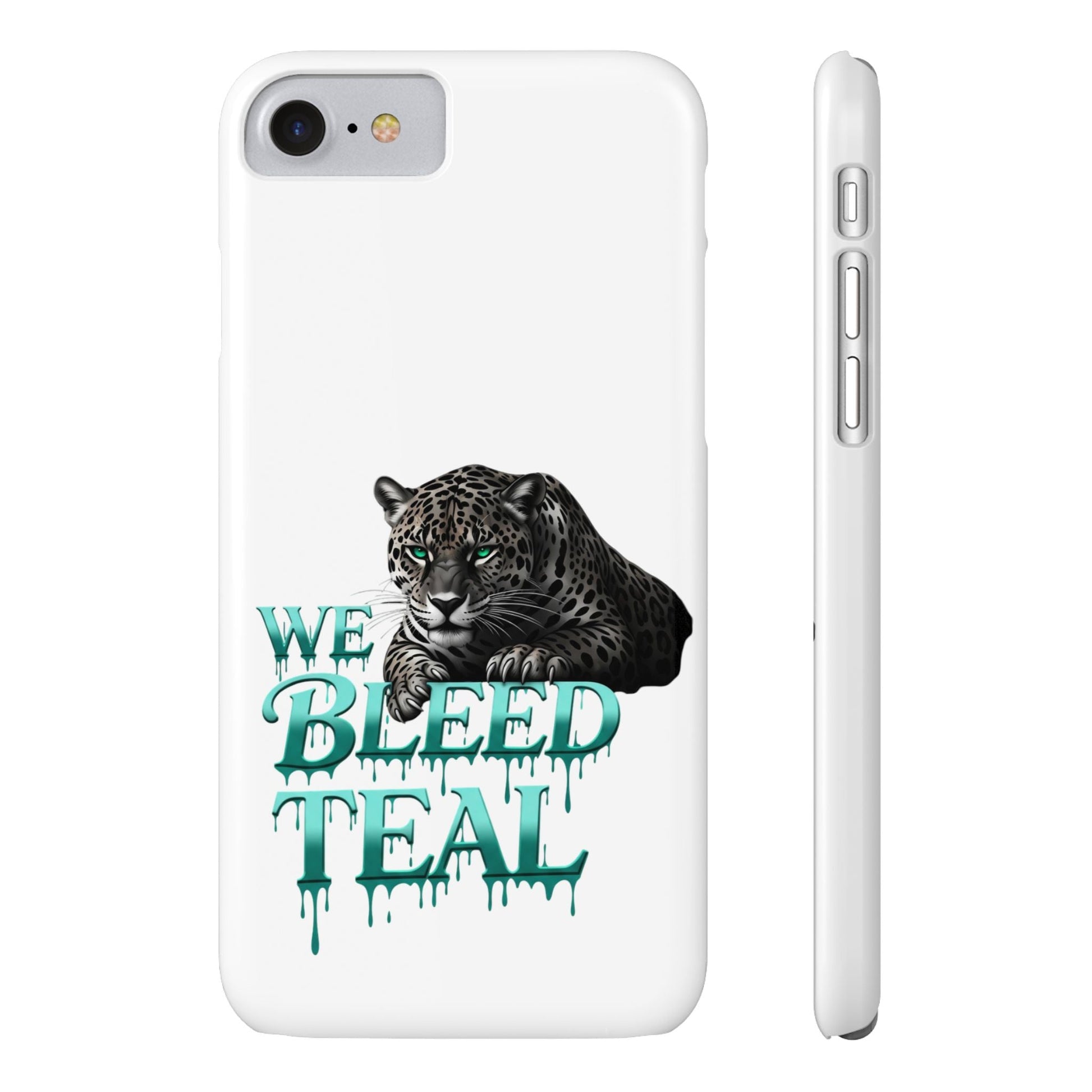 Teal Panther Slim Phone Case - Bold Animal Design, Unique Gift for Wildlife Lovers, Stylish Phone Accessory, Modern Aesthetic, Trendy [...] Printify