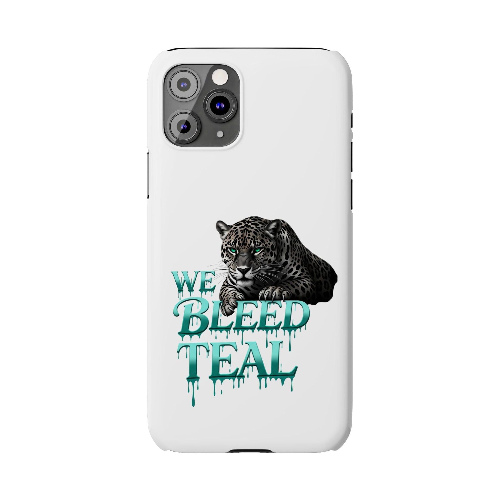 Teal Panther Slim Phone Case - Bold Animal Design, Unique Gift for Wildlife Lovers, Stylish Phone Accessory, Modern Aesthetic, Trendy [...] Printify