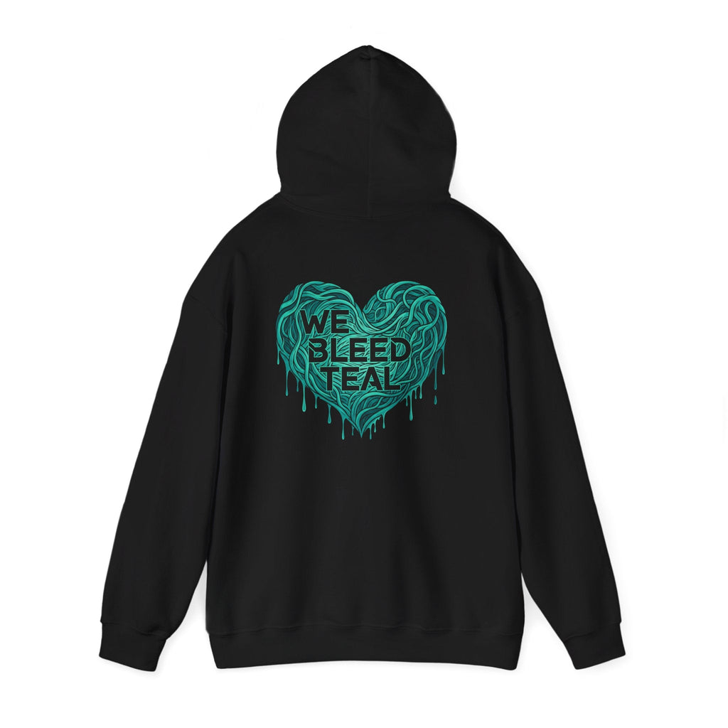 Teal Heart Hoodie, Unisex Hooded Sweatshirt, Casual Sweatshirt, Gift for Teal Lovers, Birthday Gift, Heart Sweatshirt Printify