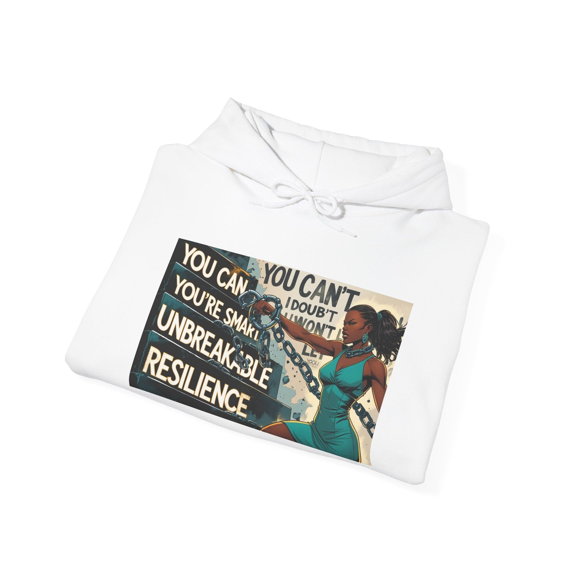 Empowering Resilience Hoodie, Motivational Hooded Sweatshirt, Unisex Sweatshirt for Self-Confidence, Inspirational Gift, Casual Wear Printify