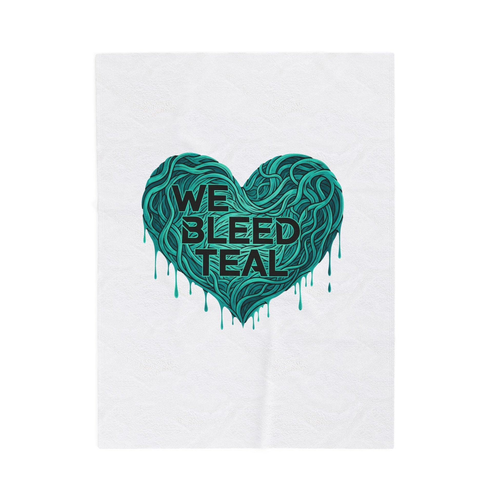 Teal Heart Velveteen Plush Blanket | Cozy Home Decor, Gift for Teal Supporters, Soft Throw for Comfort, Heartfelt Gift Ideas Printify