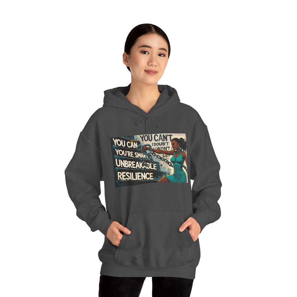 Empowering Resilience Hoodie, Motivational Hooded Sweatshirt, Unisex Sweatshirt for Self-Confidence, Inspirational Gift, Casual Wear Printify