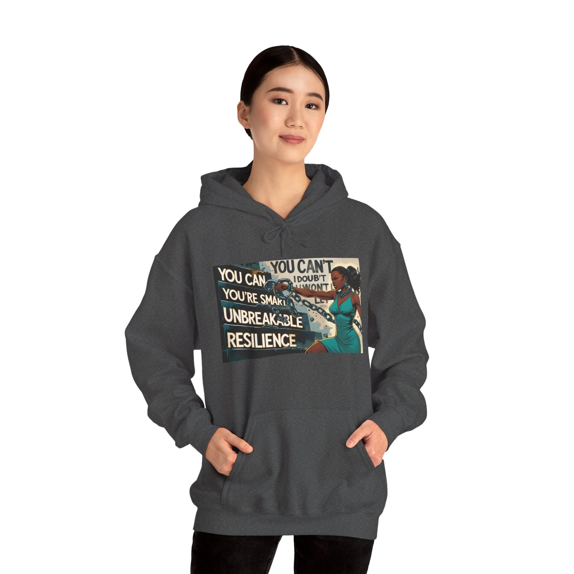 Empowering Resilience Hoodie, Motivational Hooded Sweatshirt, Unisex Sweatshirt for Self-Confidence, Inspirational Gift, Casual Wear Printify
