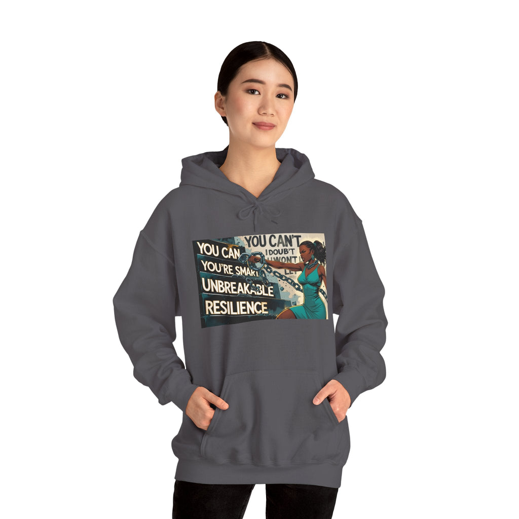 Empowering Resilience Hoodie, Motivational Hooded Sweatshirt, Unisex Sweatshirt for Self-Confidence, Inspirational Gift, Casual Wear Printify