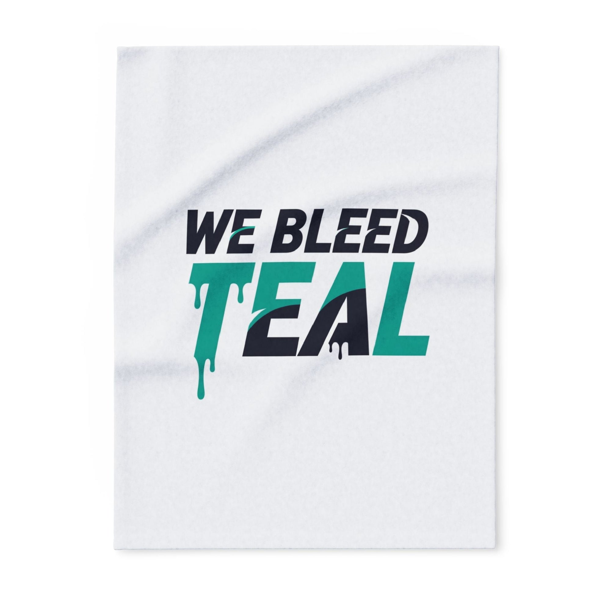 Teal Fleece Blanket, Cozy Throw for Sports Fans, Home Decor, Gift for Holidays, We Bleed Teal Design, Soft Bedding Accessory Printify