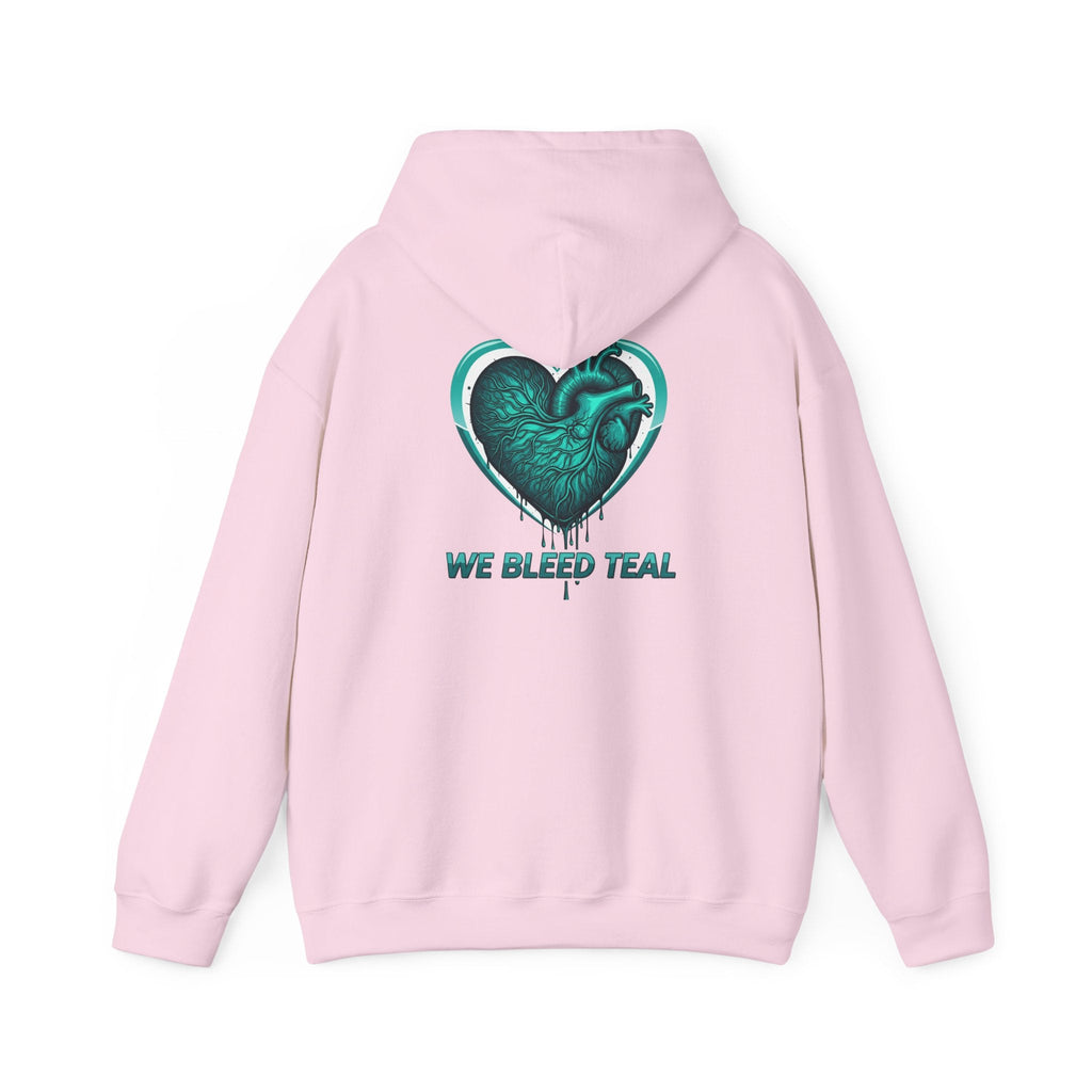 Teal Heart Hoodie - Unisex Heavy Blend Sweatshirt, Perfect for Gamers, Sport Fans, Casual Wear, Gift for Holidays Printify